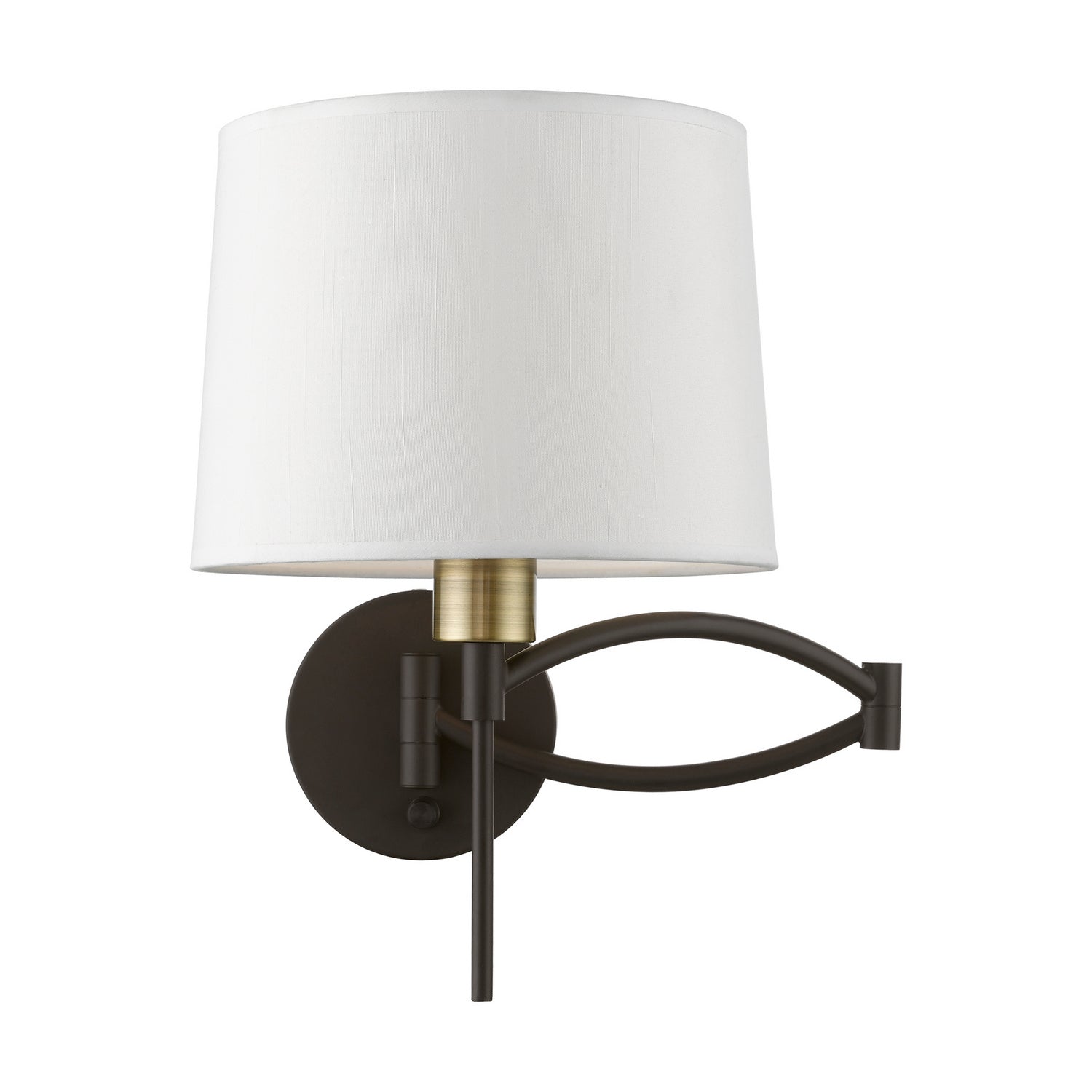 Livex Lighting - 40044-07 - One Light Swing Arm Wall Lamp - Swing Arm Wall Lamps - Bronze w/Antique Brass