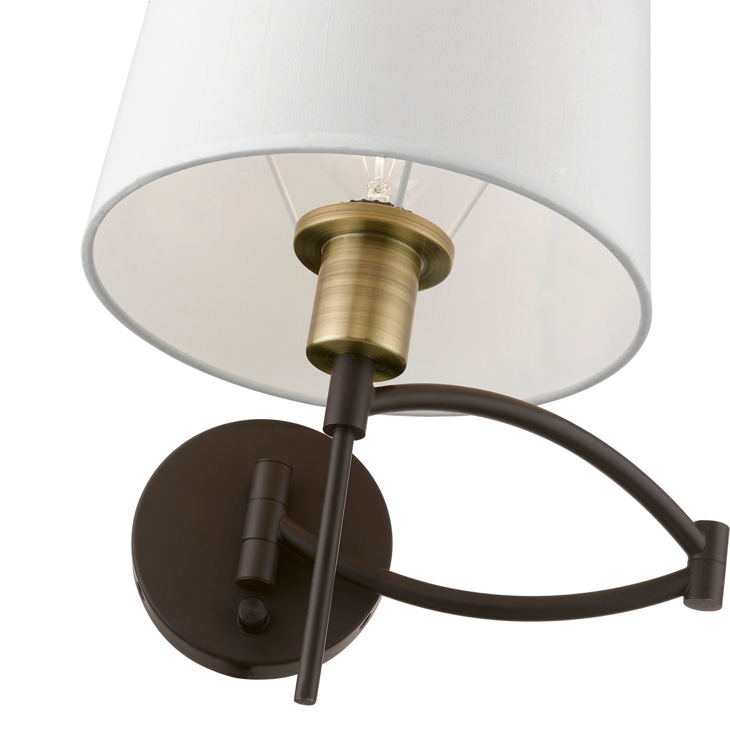 Livex Lighting - 40044-07 - One Light Swing Arm Wall Lamp - Swing Arm Wall Lamps - Bronze w/Antique Brass