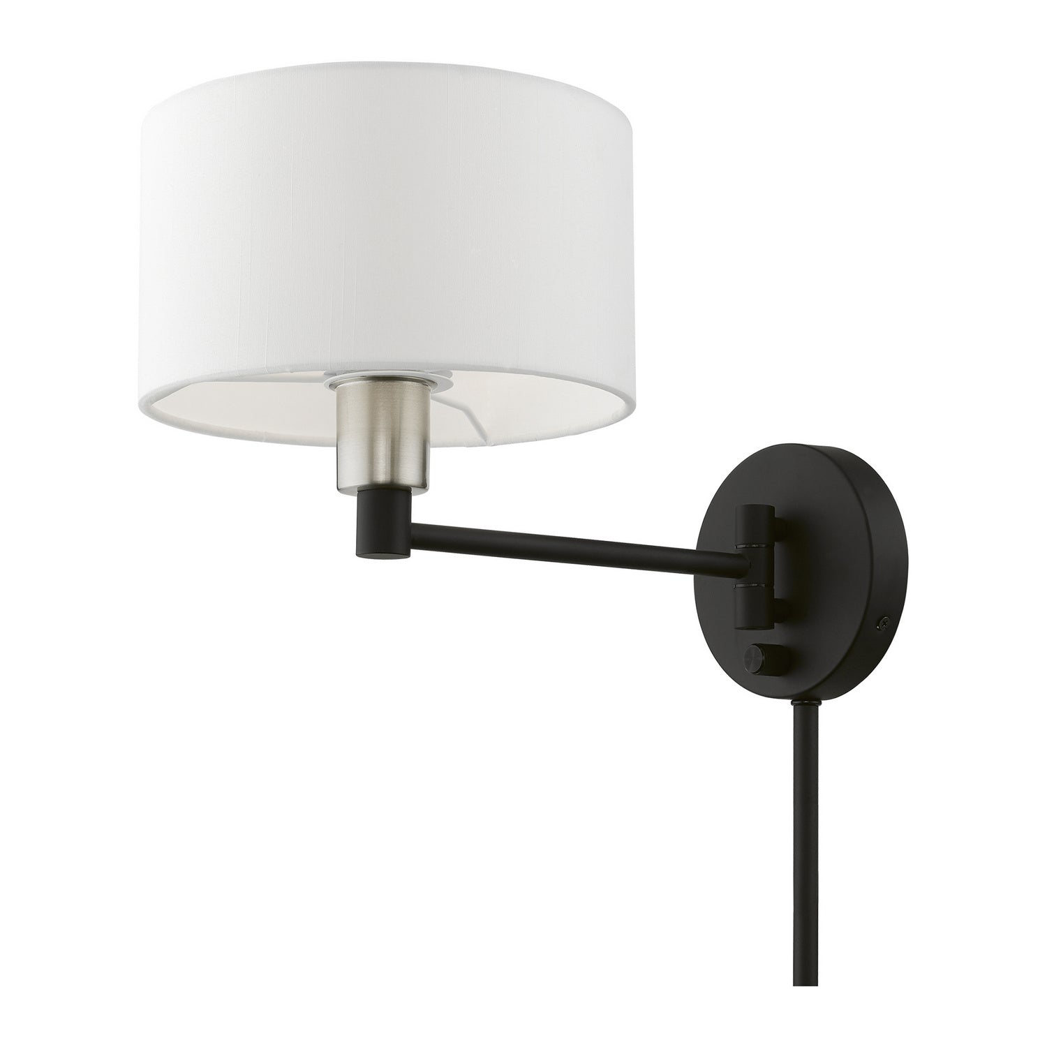 Livex Lighting - 40080-04 - One Light Swing Arm Wall Lamp - Swing Arm Wall Lamps - Black w/Brushed Nickel