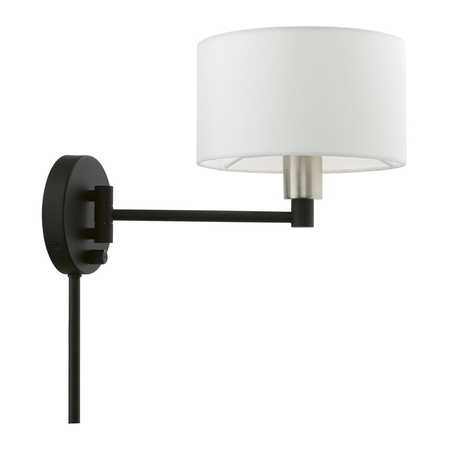Livex Lighting - 40080-04 - One Light Swing Arm Wall Lamp - Swing Arm Wall Lamps - Black w/Brushed Nickel