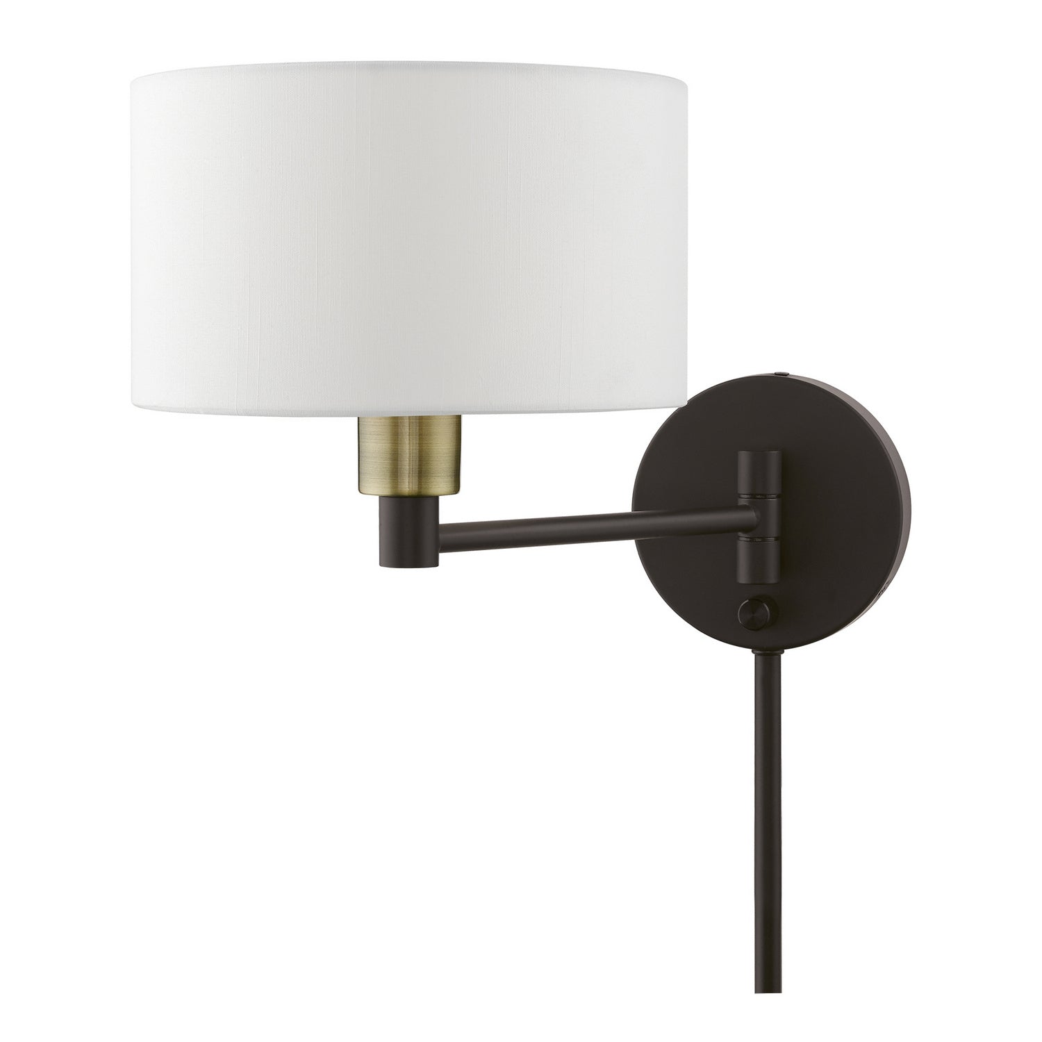 Livex Lighting - 40080-07 - One Light Swing Arm Wall Lamp - Swing Arm Wall Lamps - Bronze w/Antique Brass