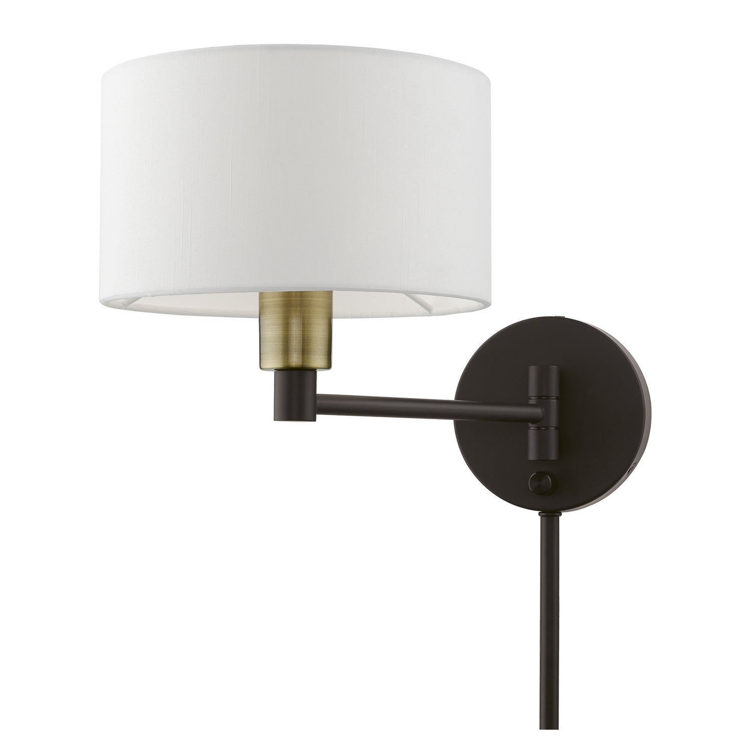 Livex Lighting - 40080-07 - One Light Swing Arm Wall Lamp - Swing Arm Wall Lamps - Bronze w/Antique Brass