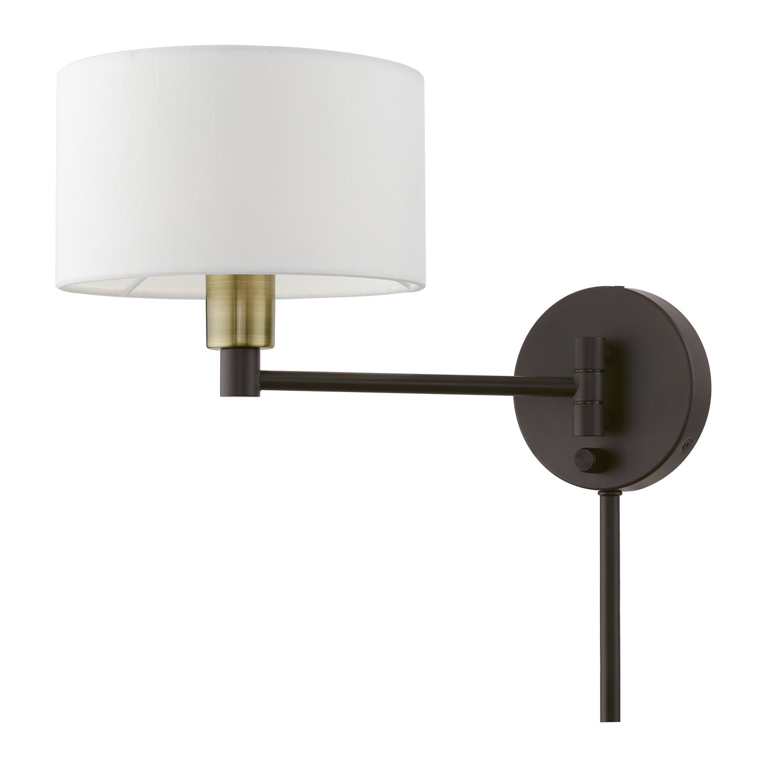Livex Lighting - 40080-07 - One Light Swing Arm Wall Lamp - Swing Arm Wall Lamps - Bronze w/Antique Brass