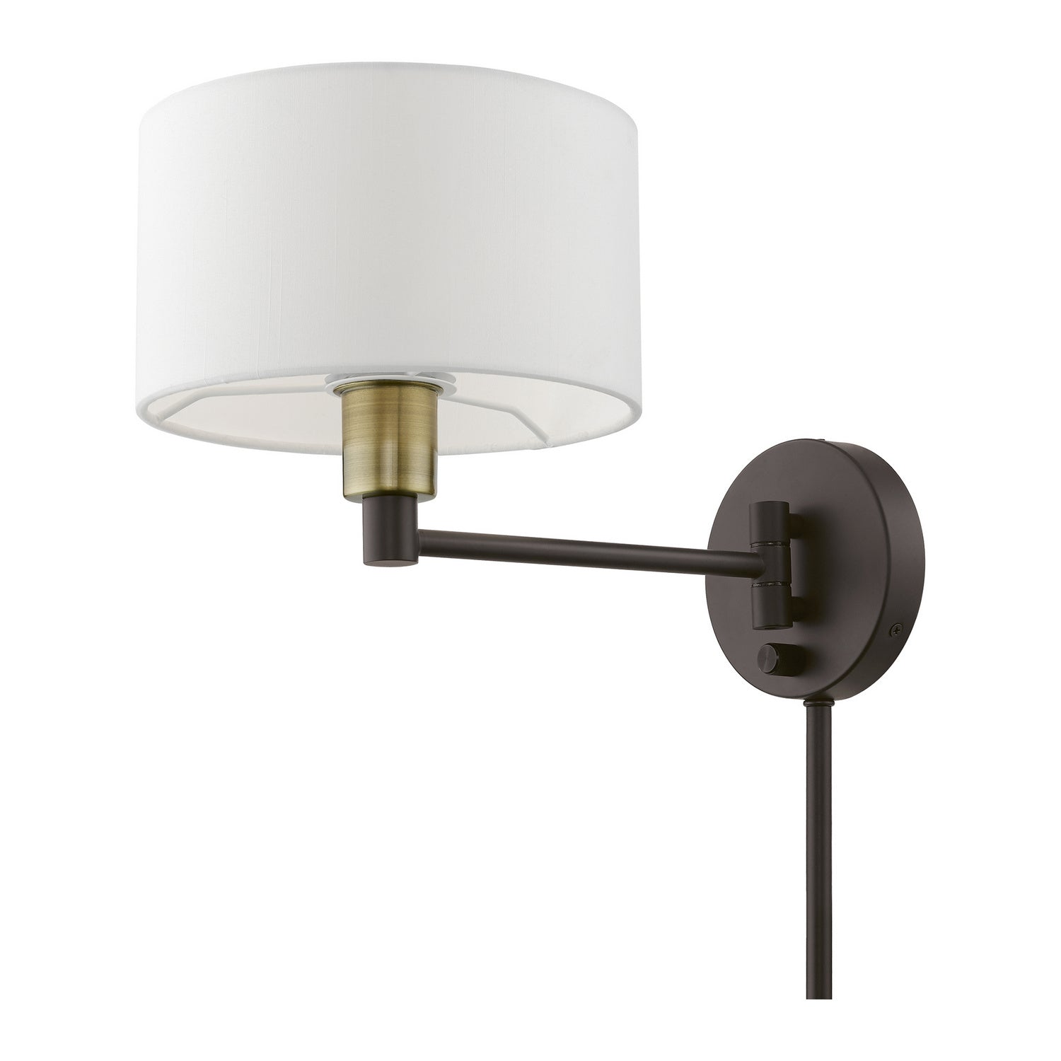 Livex Lighting - 40080-07 - One Light Swing Arm Wall Lamp - Swing Arm Wall Lamps - Bronze w/Antique Brass