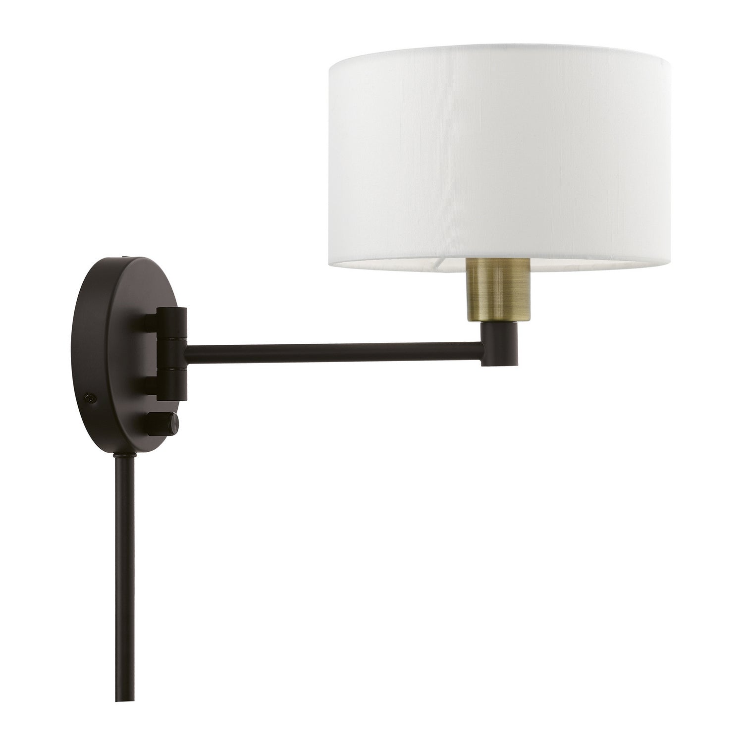 Livex Lighting - 40080-07 - One Light Swing Arm Wall Lamp - Swing Arm Wall Lamps - Bronze w/Antique Brass