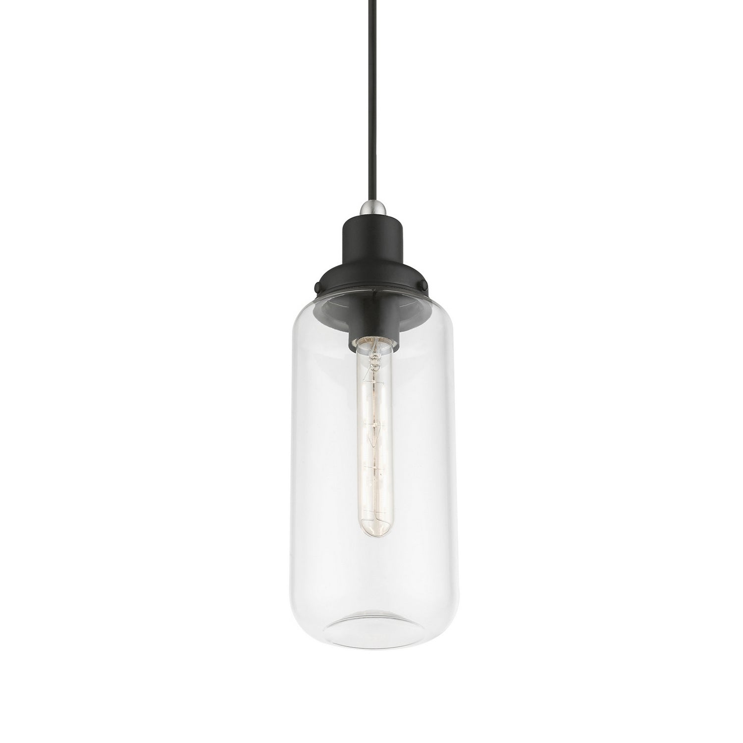 Livex Lighting - 40614-04 - One Light Mini Pendant - Oakhurst - Black w/Brushed Nickel