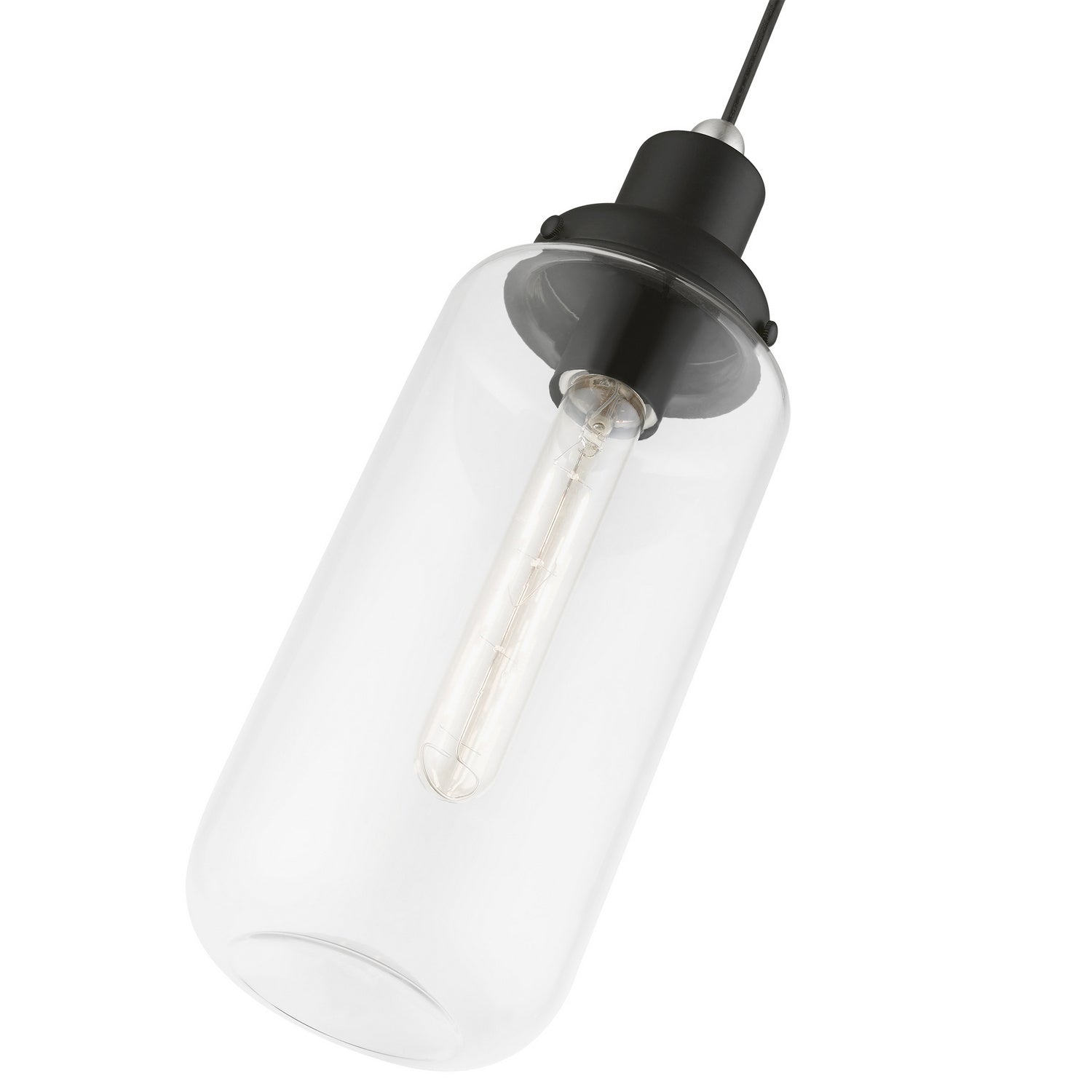 Livex Lighting - 40614-04 - One Light Mini Pendant - Oakhurst - Black w/Brushed Nickel
