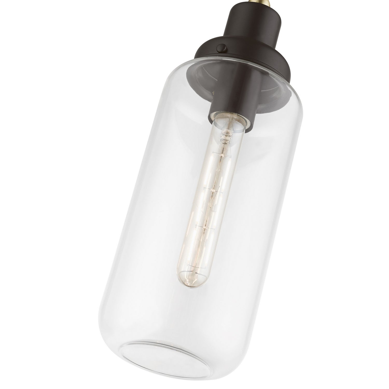 Livex Lighting - 40614-07 - One Light Mini Pendant - Oakhurst - Bronze w/Antique Brass