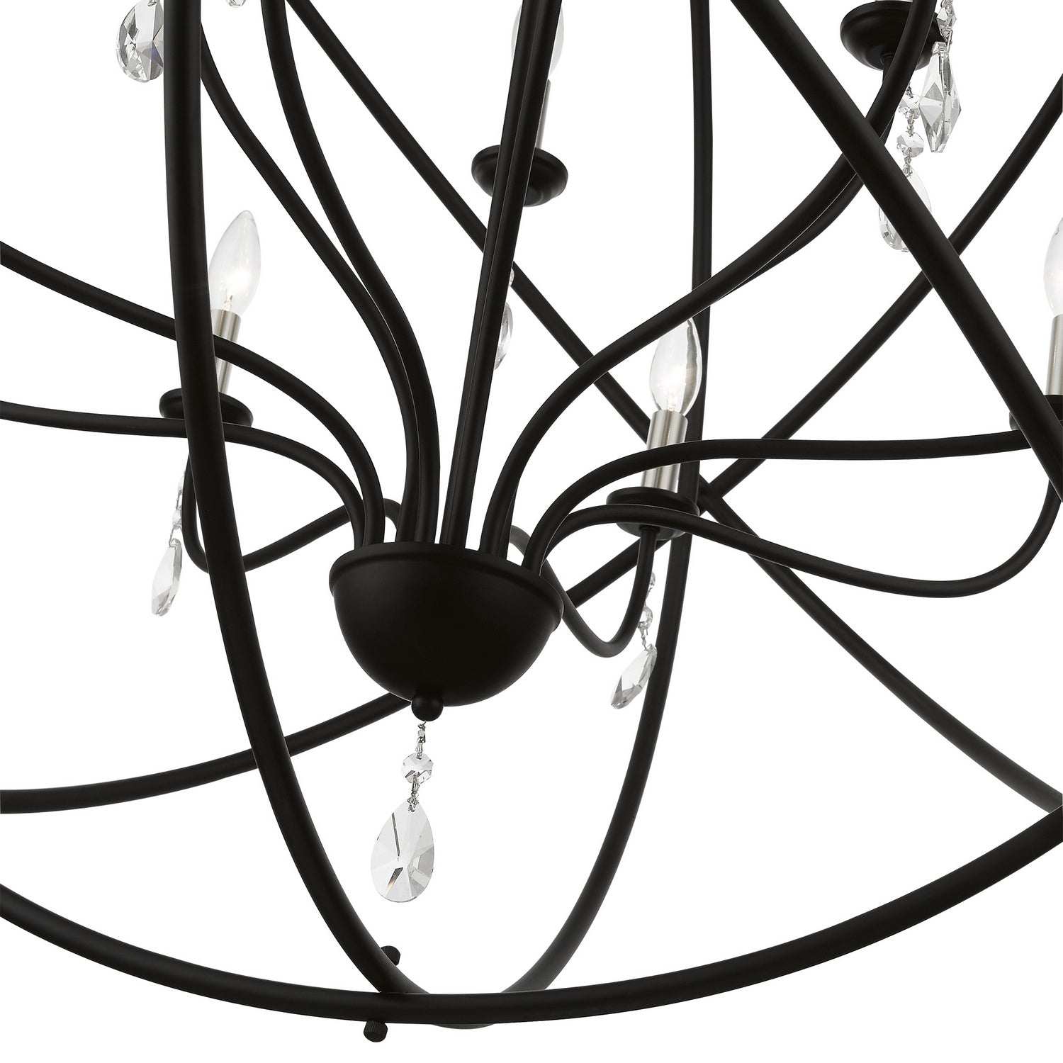Livex Lighting - 40909-04 - 12 Light Foyer Chandelier - Aria - Black w/Brushed Nickel Finish Candles