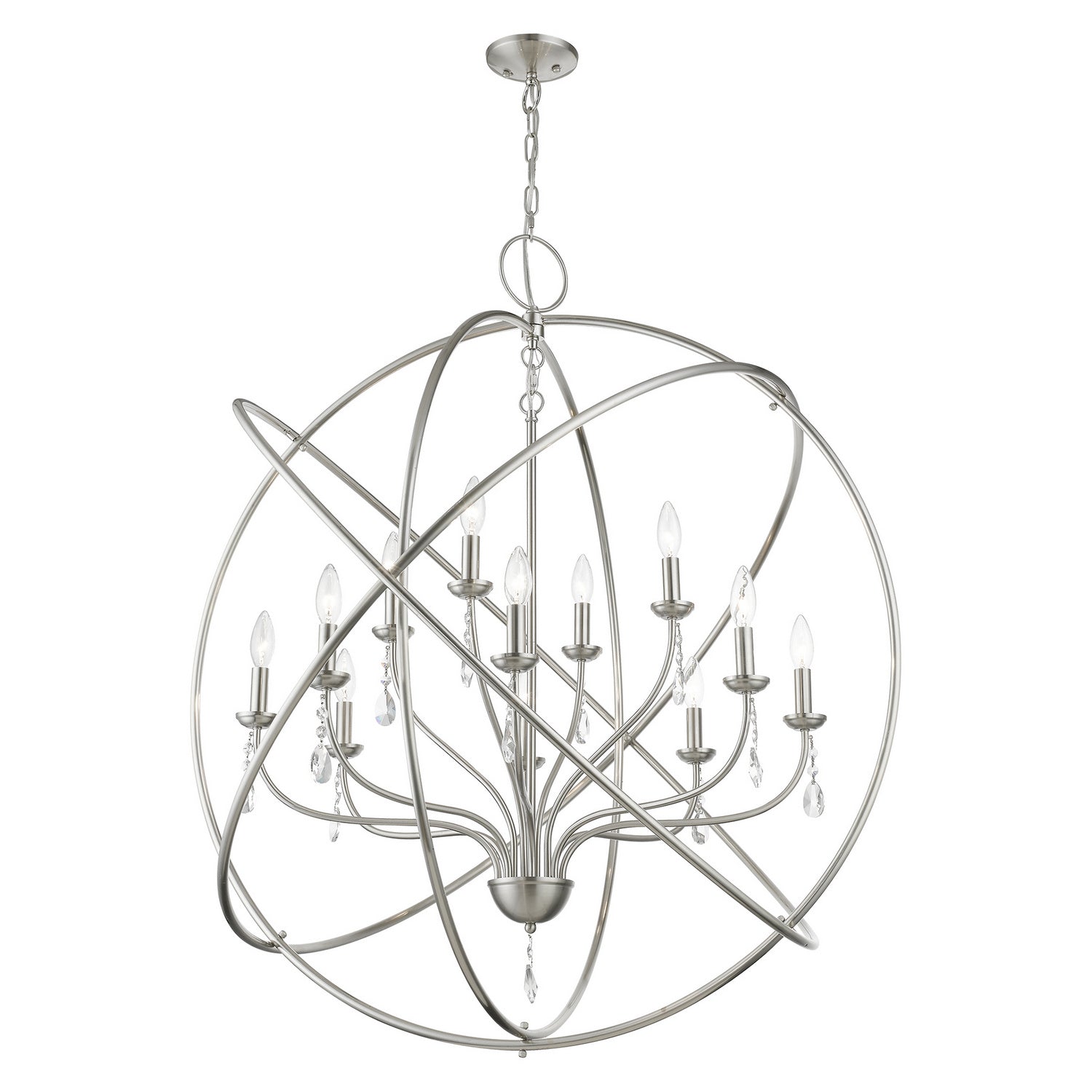 Livex Lighting - 40909-91 - 12 Light Foyer Chandelier - Aria - Brushed Nickel