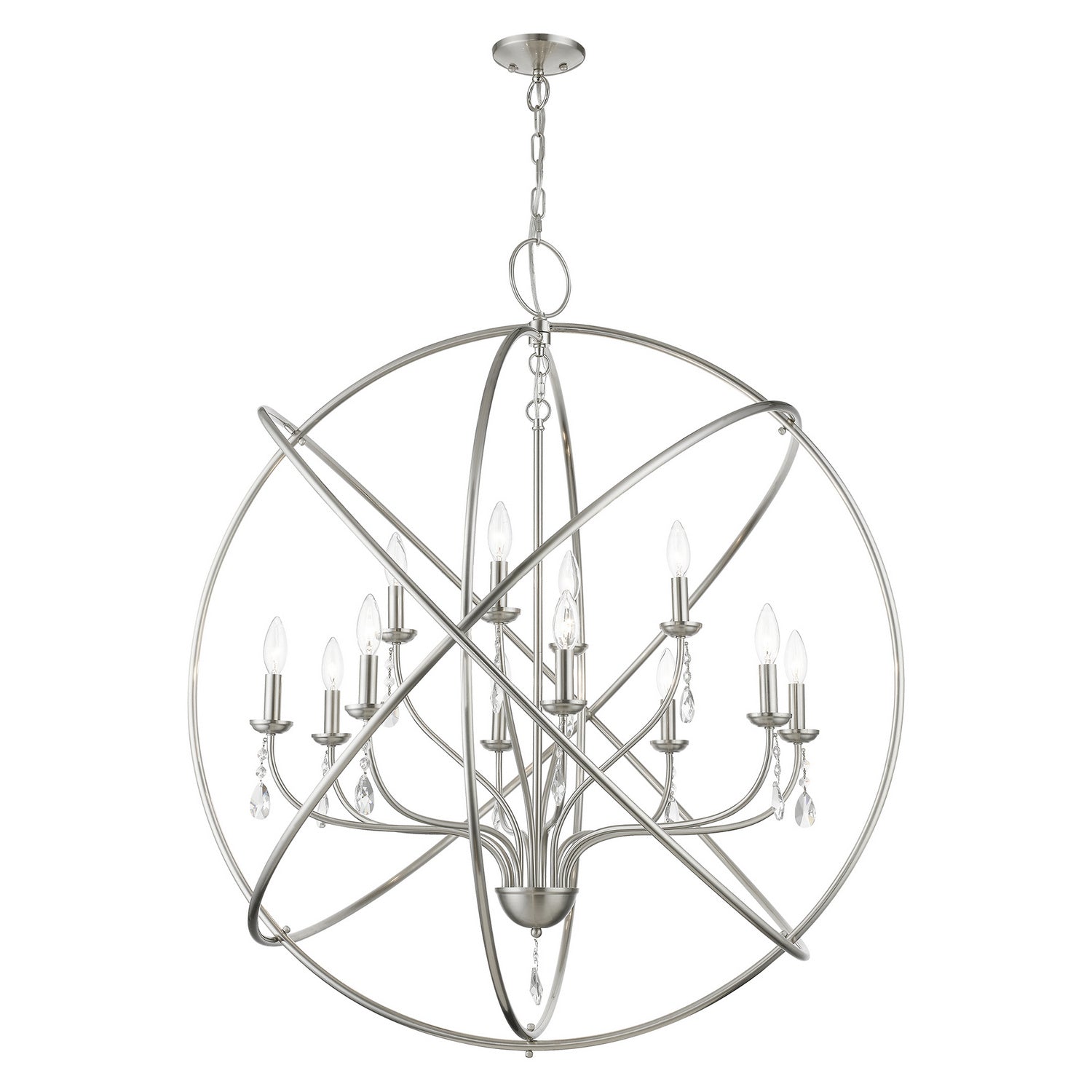 Livex Lighting - 40909-91 - 12 Light Foyer Chandelier - Aria - Brushed Nickel