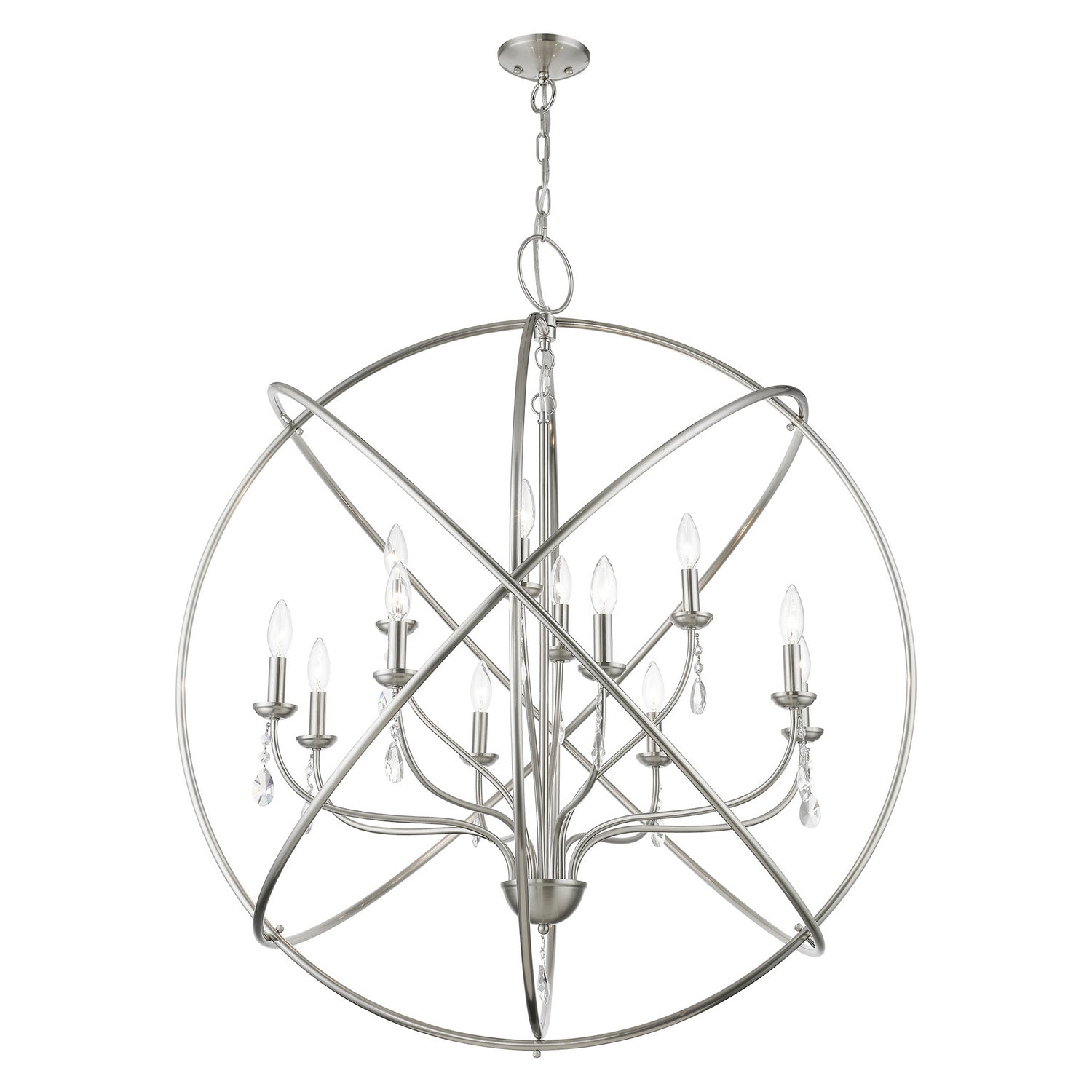 Livex Lighting - 40909-91 - 12 Light Foyer Chandelier - Aria - Brushed Nickel