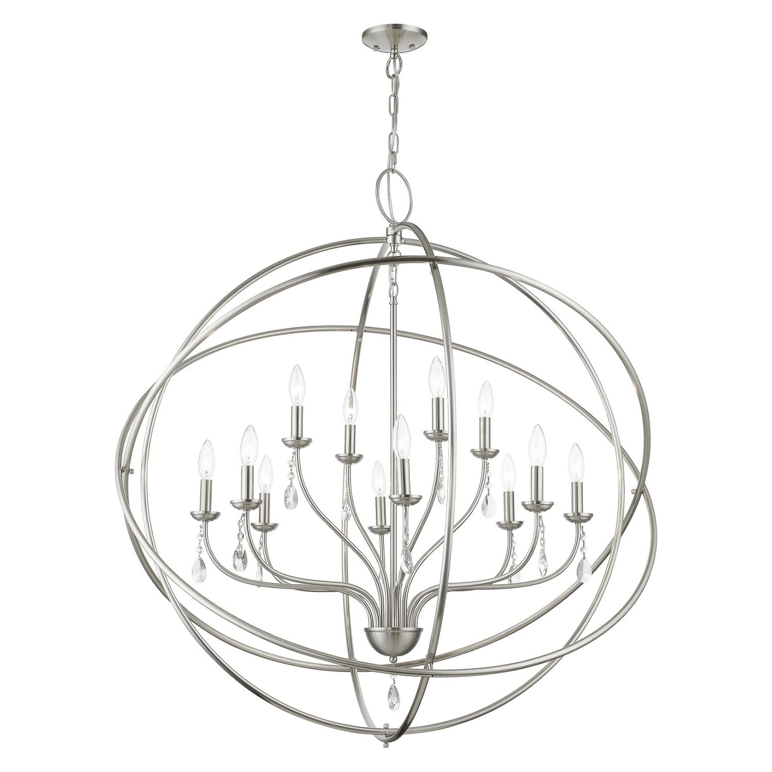 Livex Lighting - 40909-91 - 12 Light Foyer Chandelier - Aria - Brushed Nickel