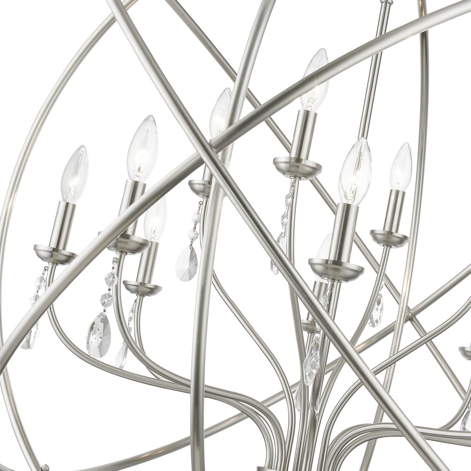 Livex Lighting - 40909-91 - 12 Light Foyer Chandelier - Aria - Brushed Nickel