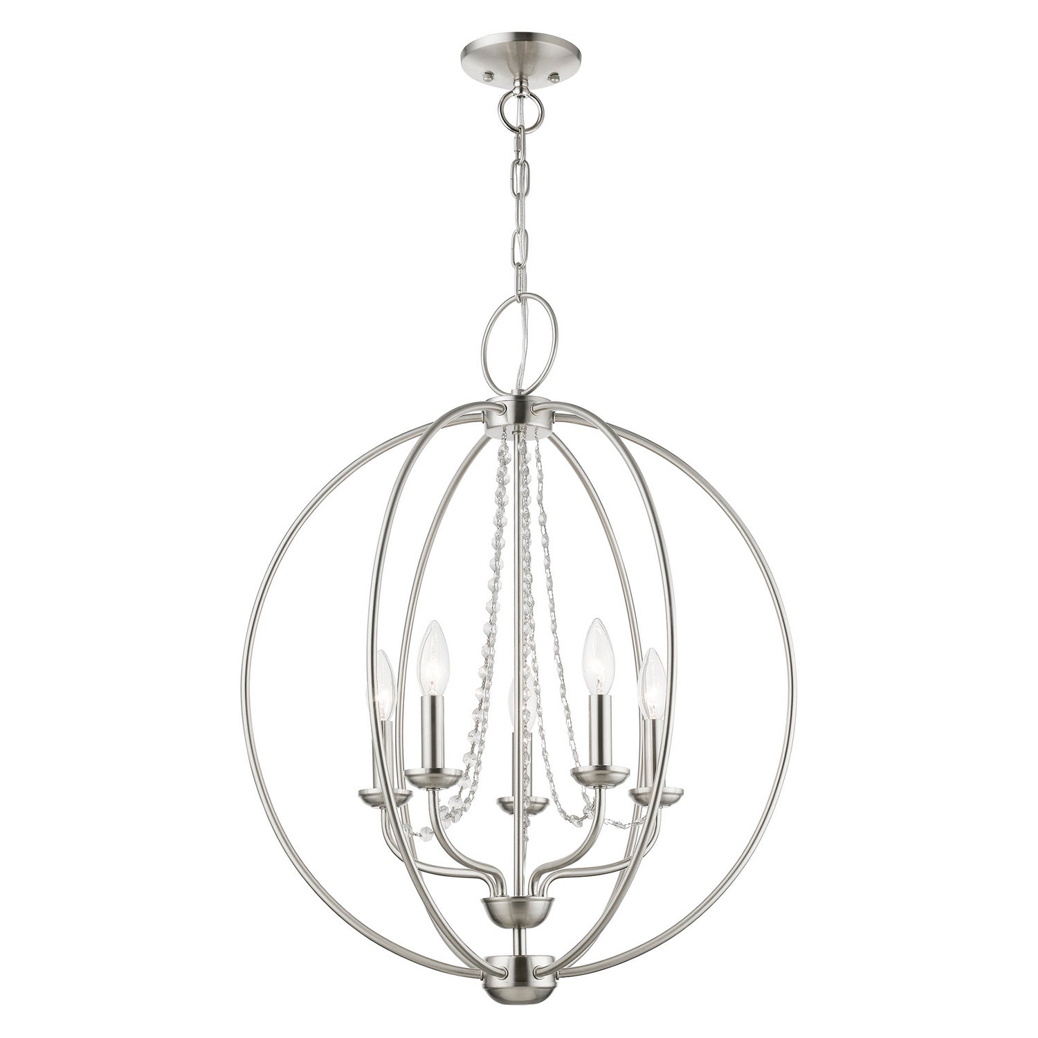 Livex Lighting - 40915-91 - Five Light Chandelier - Arabella - Brushed Nickel