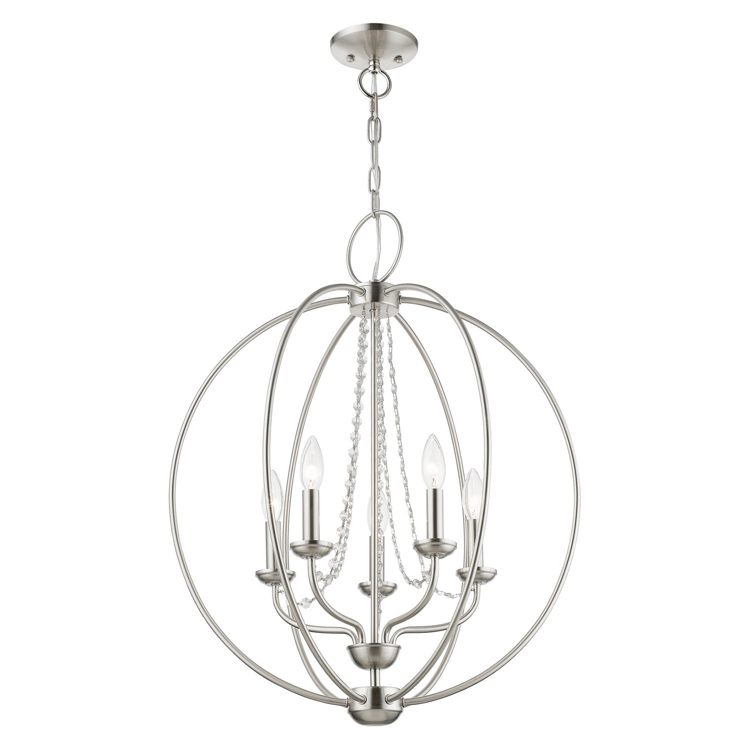 Livex Lighting - 40915-91 - Five Light Chandelier - Arabella - Brushed Nickel