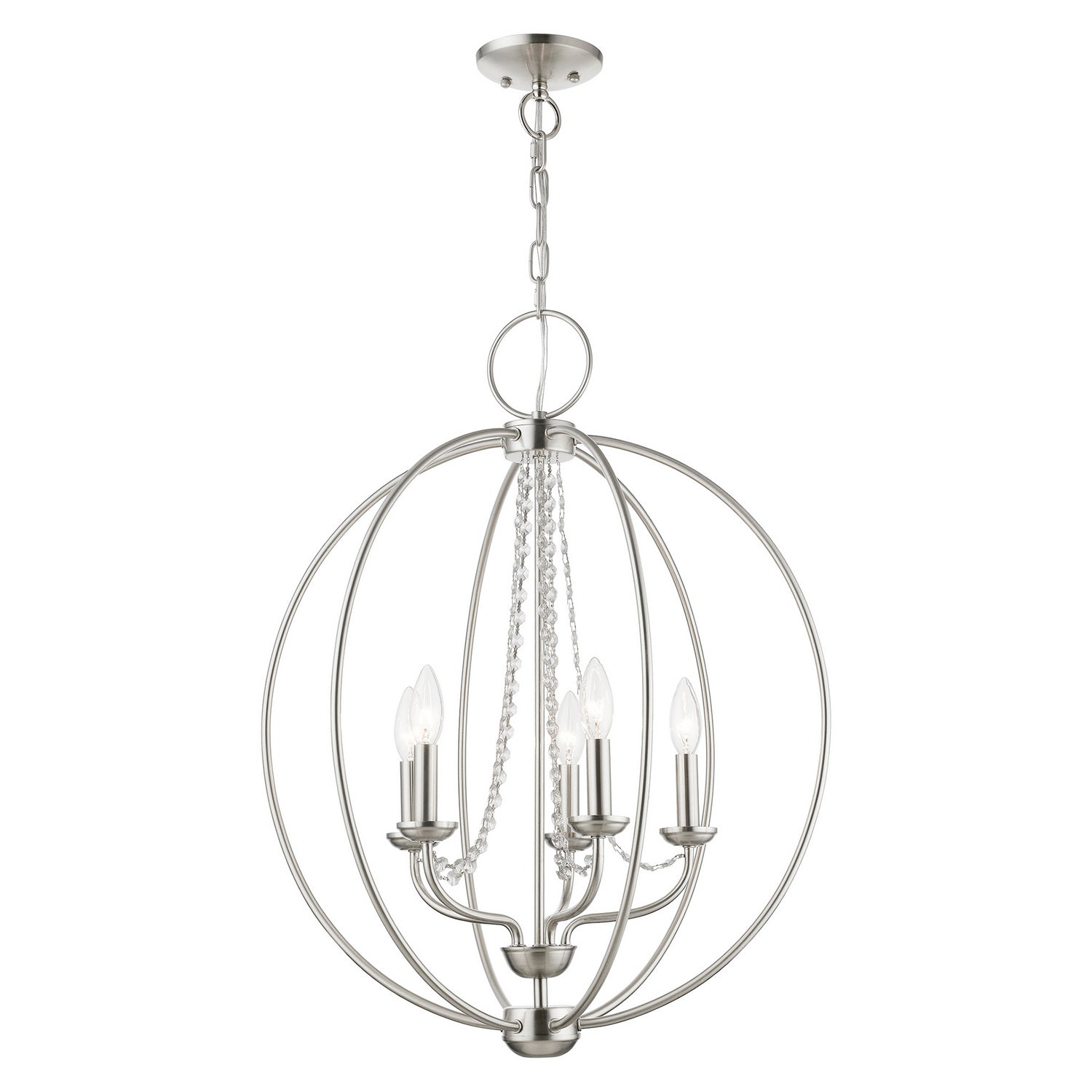 Livex Lighting - 40915-91 - Five Light Chandelier - Arabella - Brushed Nickel