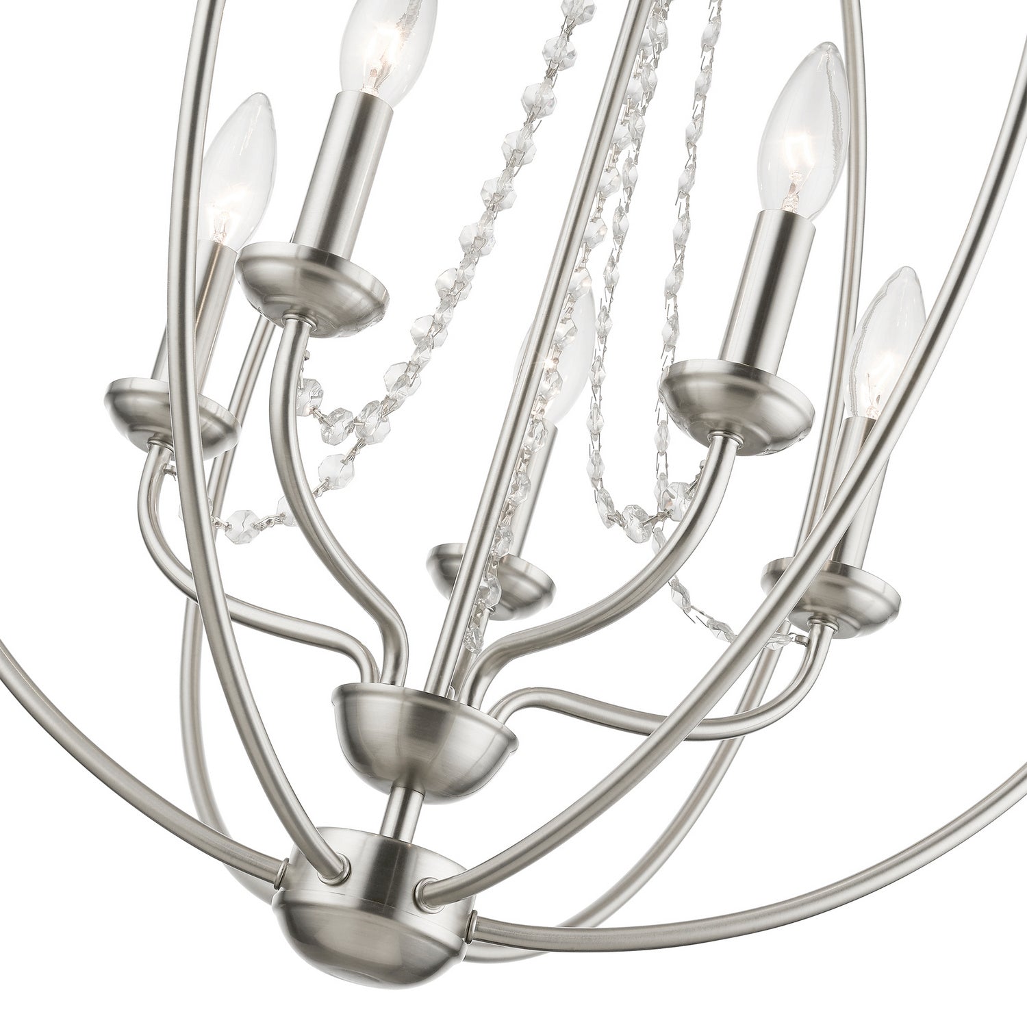 Livex Lighting - 40915-91 - Five Light Chandelier - Arabella - Brushed Nickel