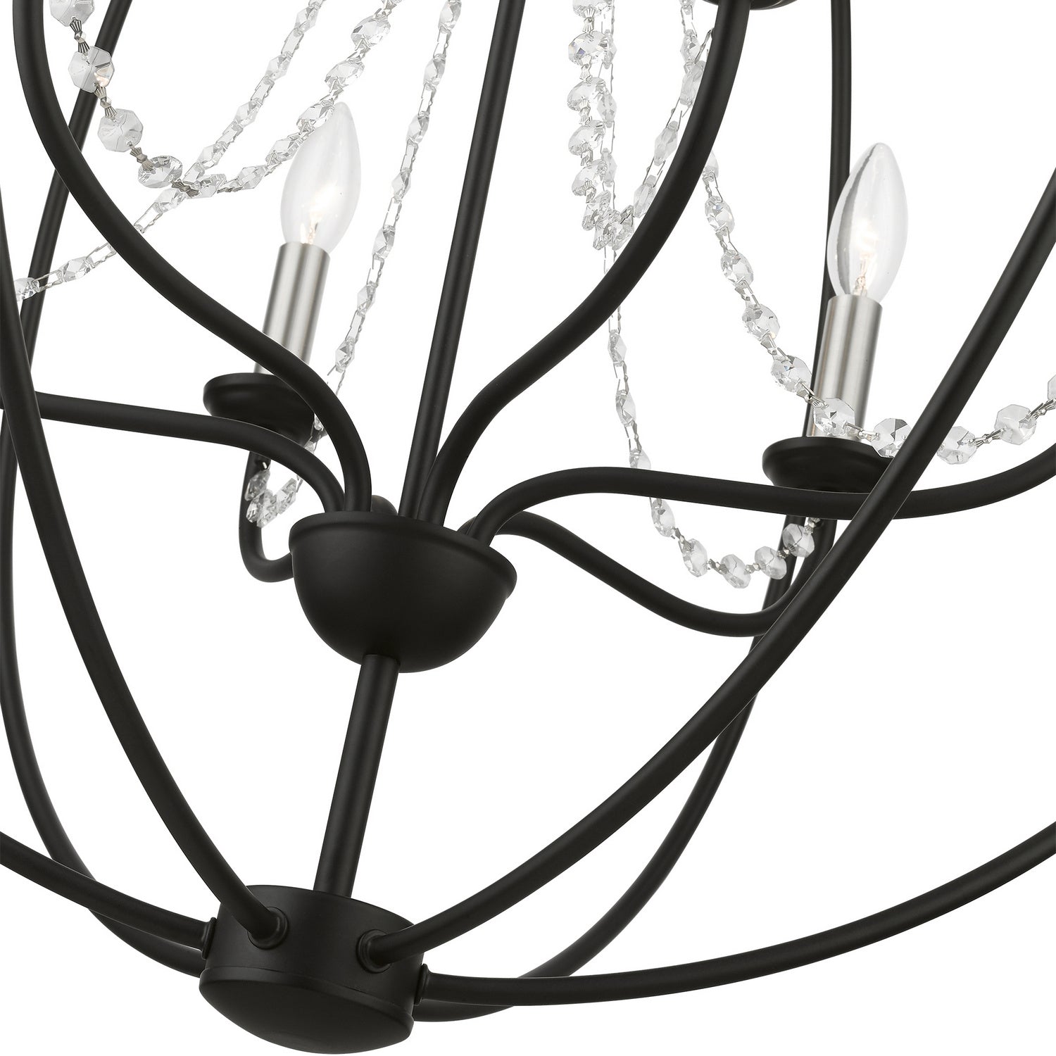 Livex Lighting - 40916-04 - Six Light Chandelier - Arabella - Black w/Brushed Nickel Finish Candles