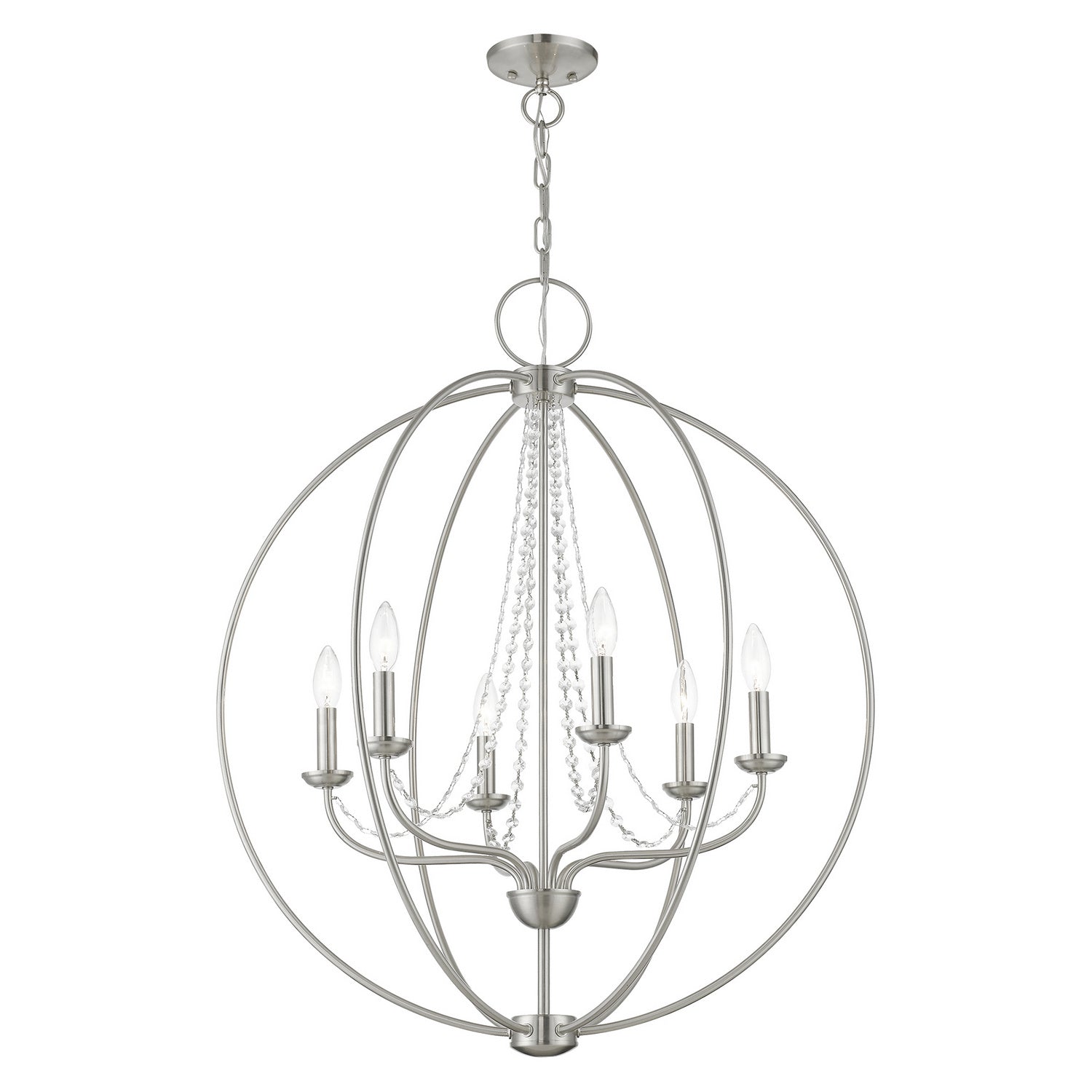 Livex Lighting - 40916-91 - Six Light Chandelier - Arabella - Brushed Nickel