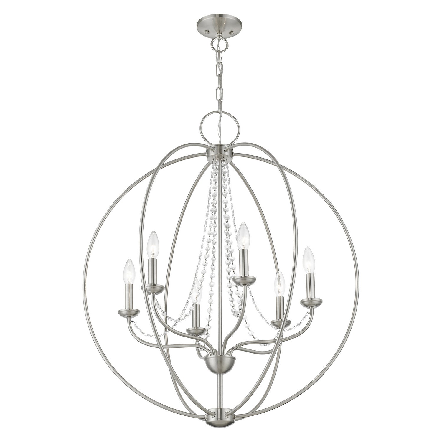 Livex Lighting - 40916-91 - Six Light Chandelier - Arabella - Brushed Nickel