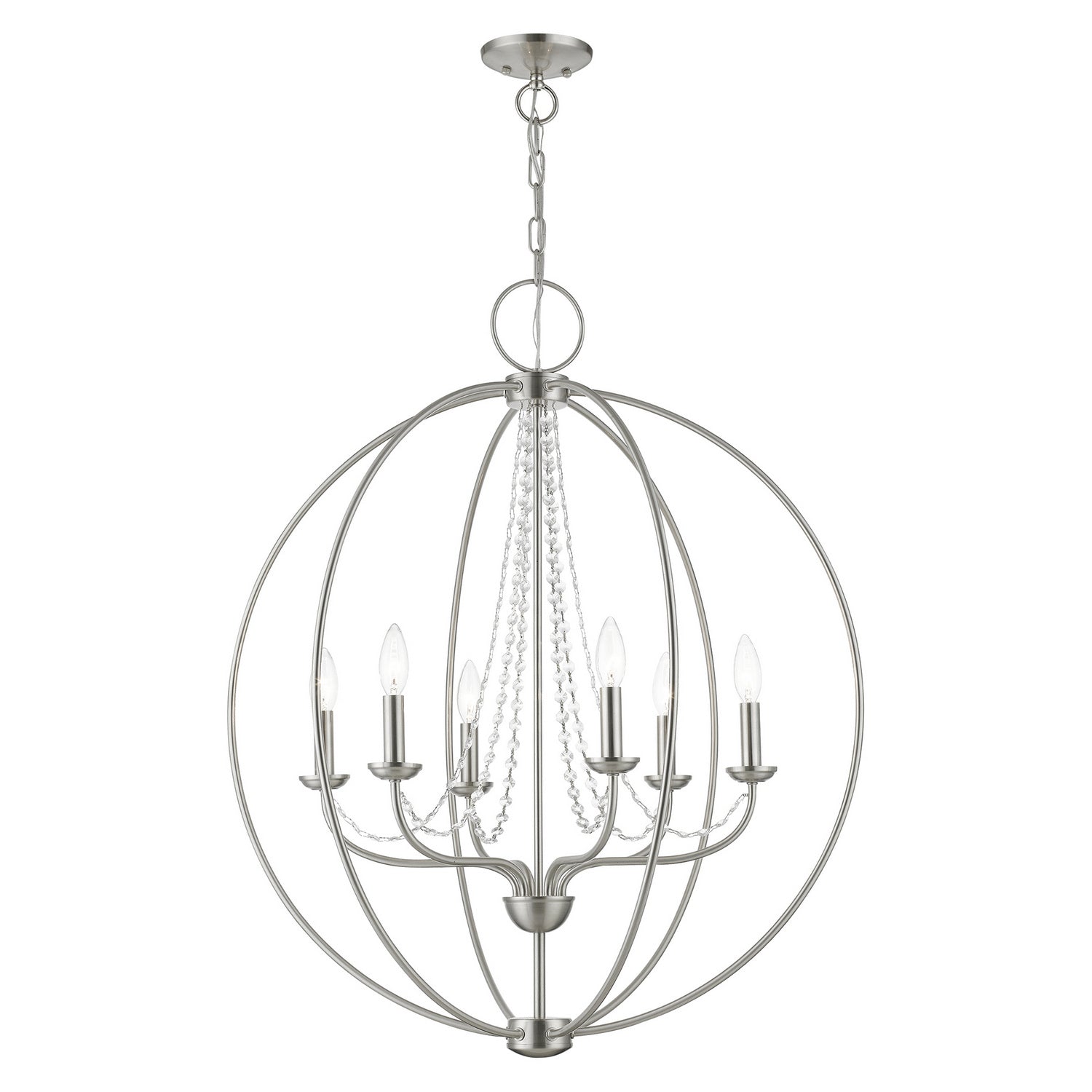Livex Lighting - 40916-91 - Six Light Chandelier - Arabella - Brushed Nickel