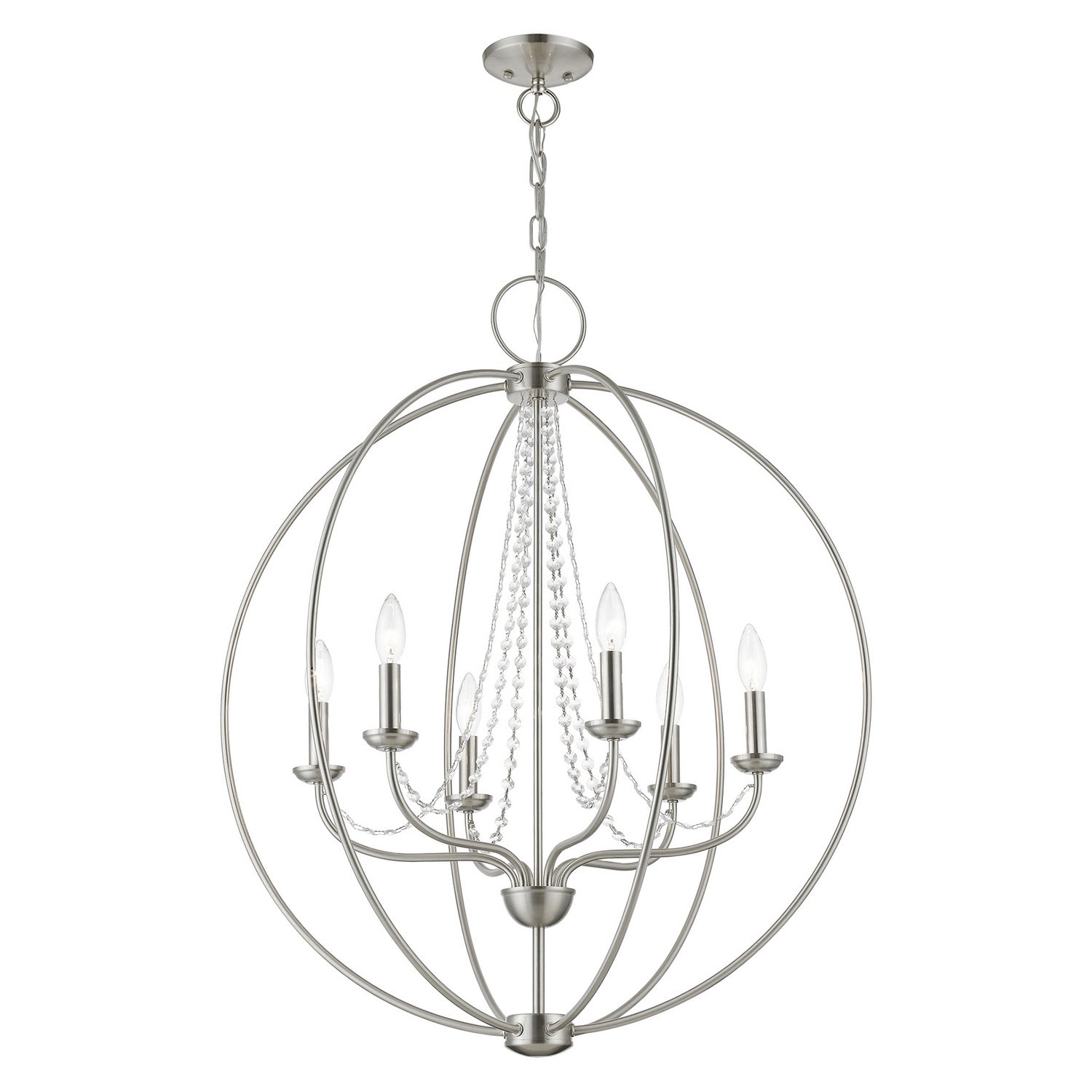 Livex Lighting - 40916-91 - Six Light Chandelier - Arabella - Brushed Nickel