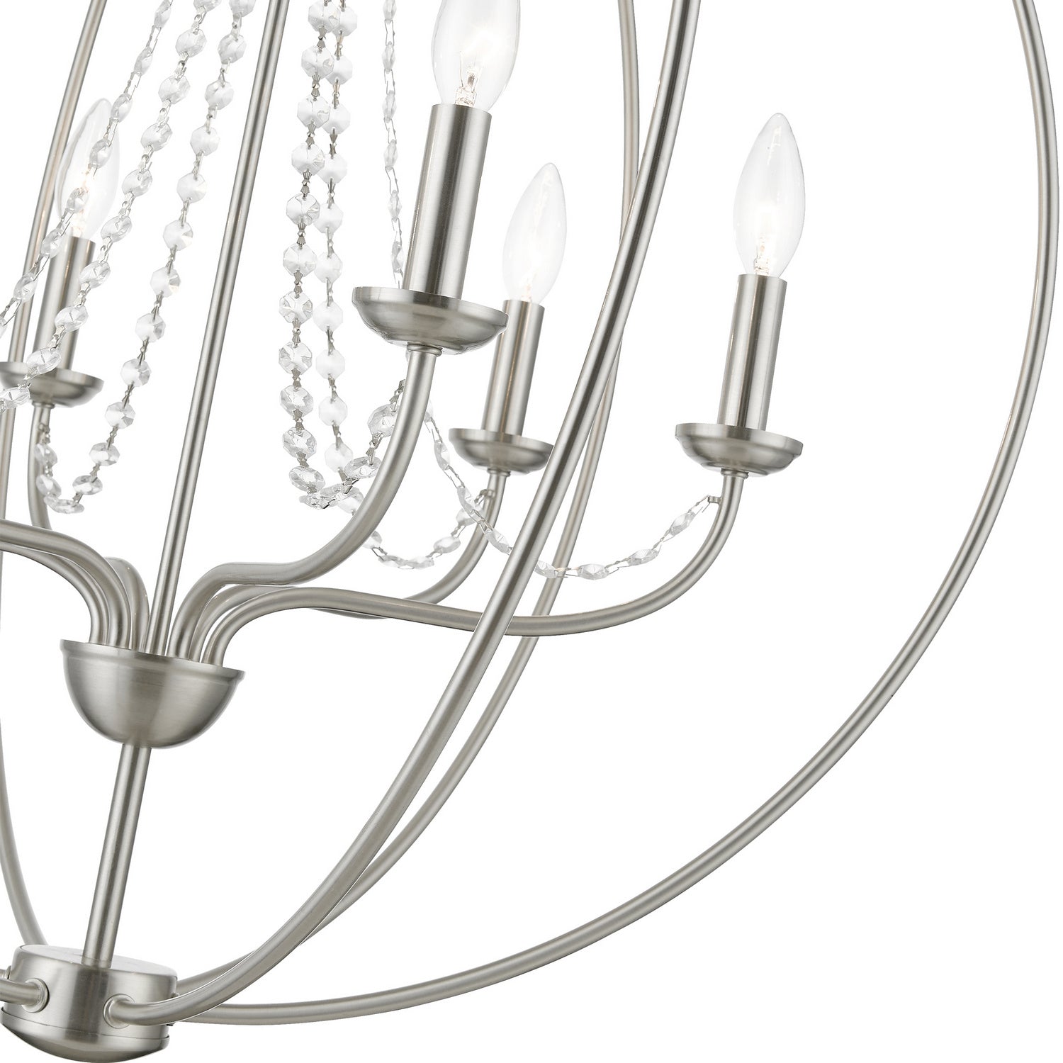 Livex Lighting - 40916-91 - Six Light Chandelier - Arabella - Brushed Nickel