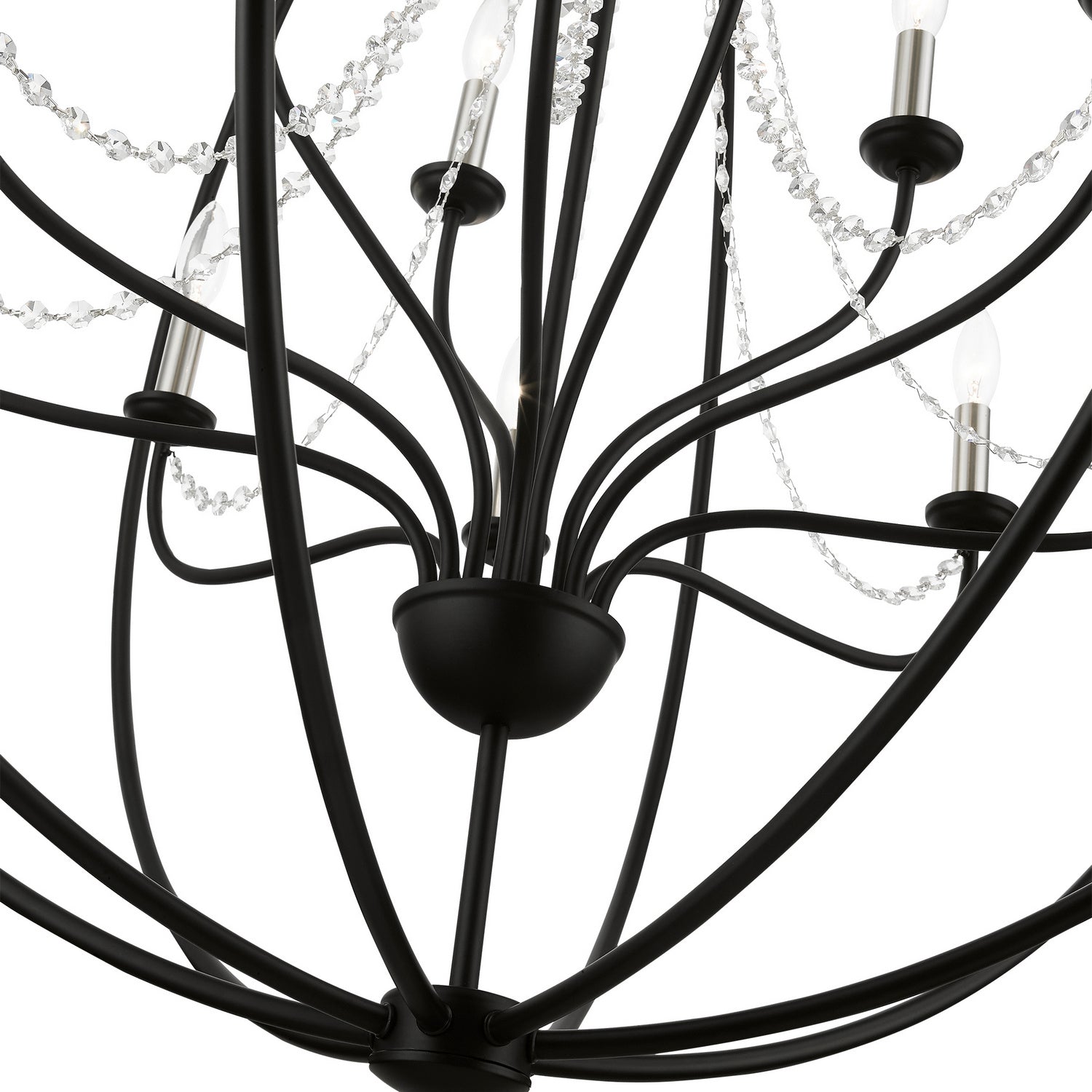 Livex Lighting - 40919-04 - 12 Light Foyer Chandelier - Arabella - Black w/Brushed Nickel Finish Candles