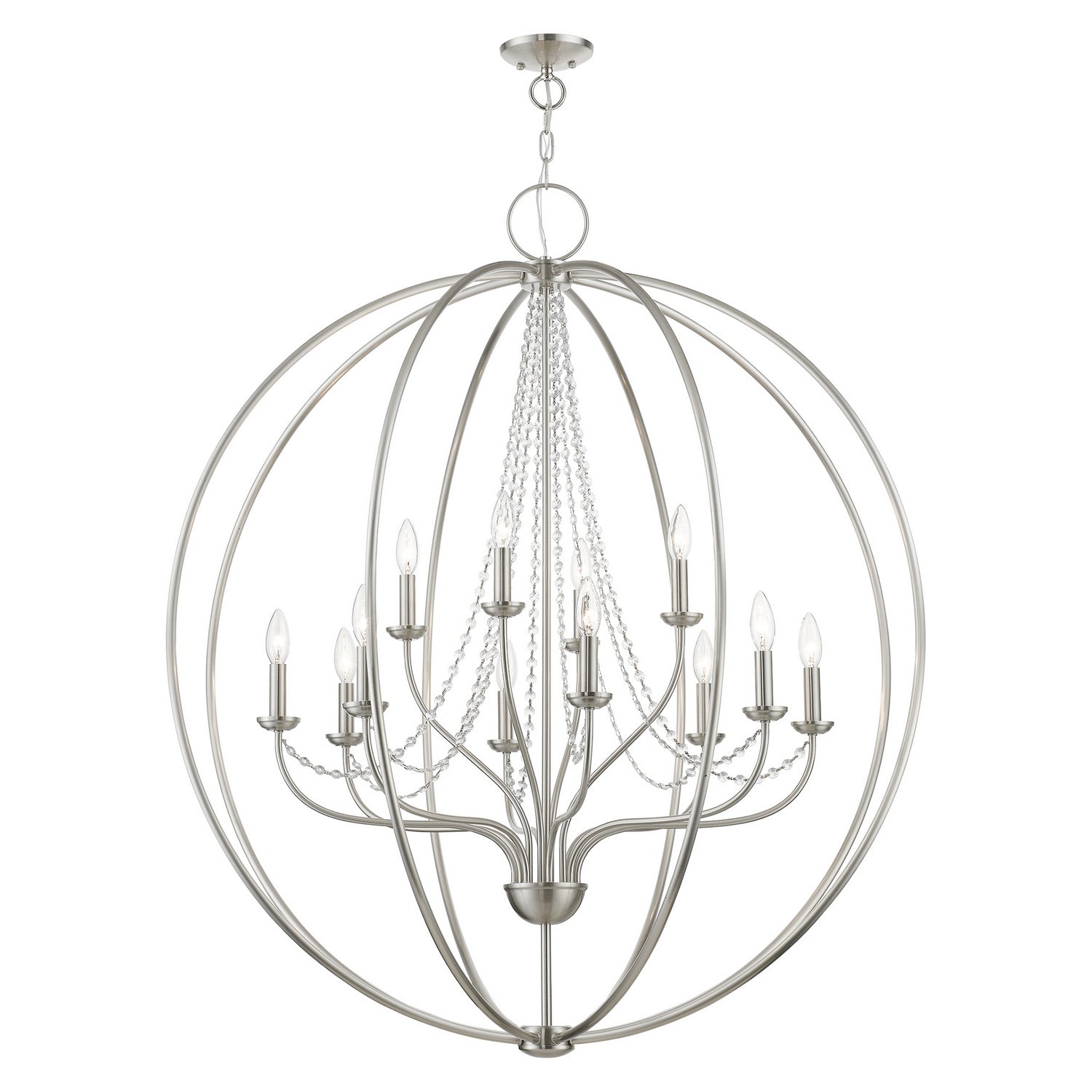 Livex Lighting - 40919-91 - 12 Light Foyer Chandelier - Arabella - Brushed Nickel