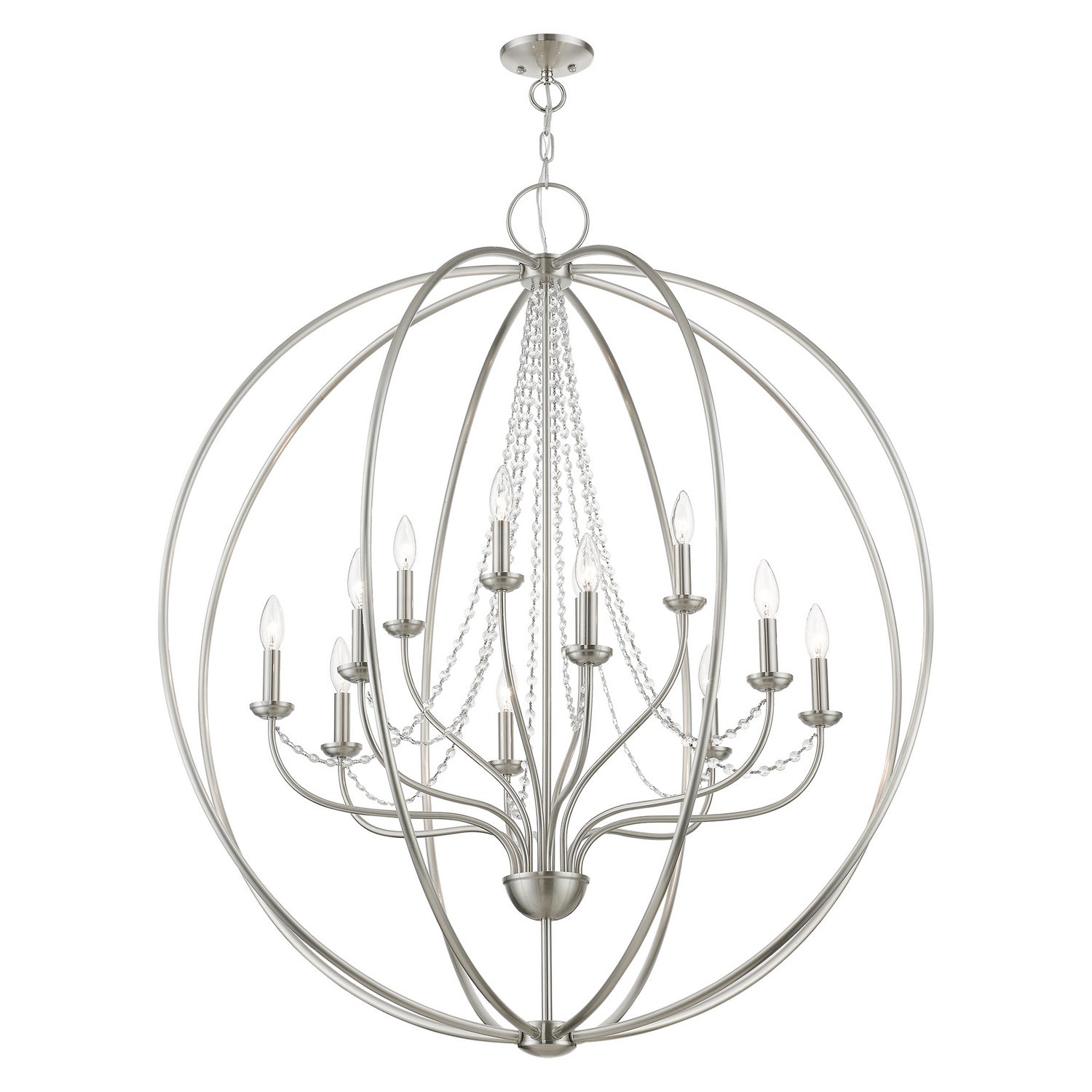 Livex Lighting - 40919-91 - 12 Light Foyer Chandelier - Arabella - Brushed Nickel