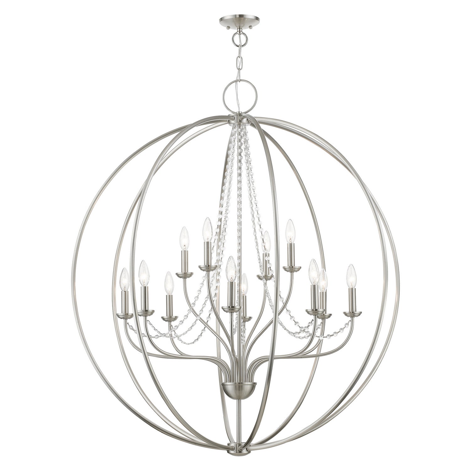 Livex Lighting - 40919-91 - 12 Light Foyer Chandelier - Arabella - Brushed Nickel