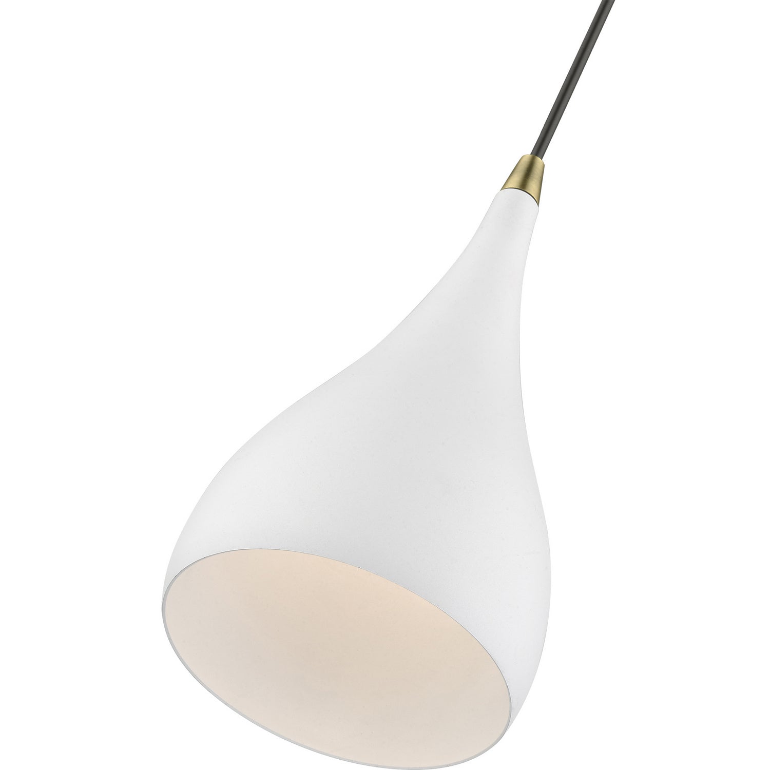 Livex Lighting - 41171-13 - One Light Mini Pendant - Amador - Textured White w/Antique Brass