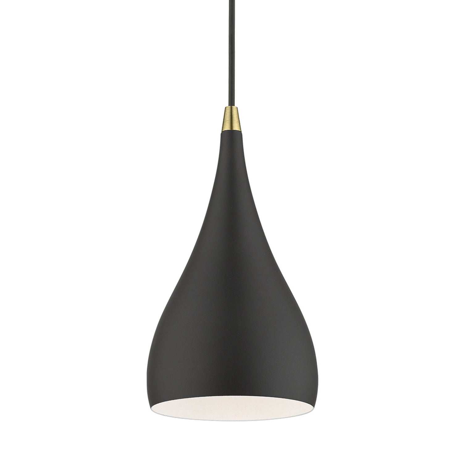 Livex Lighting - 41171-14 - One Light Mini Pendant - Amador - Textured Black w/Antique Brass