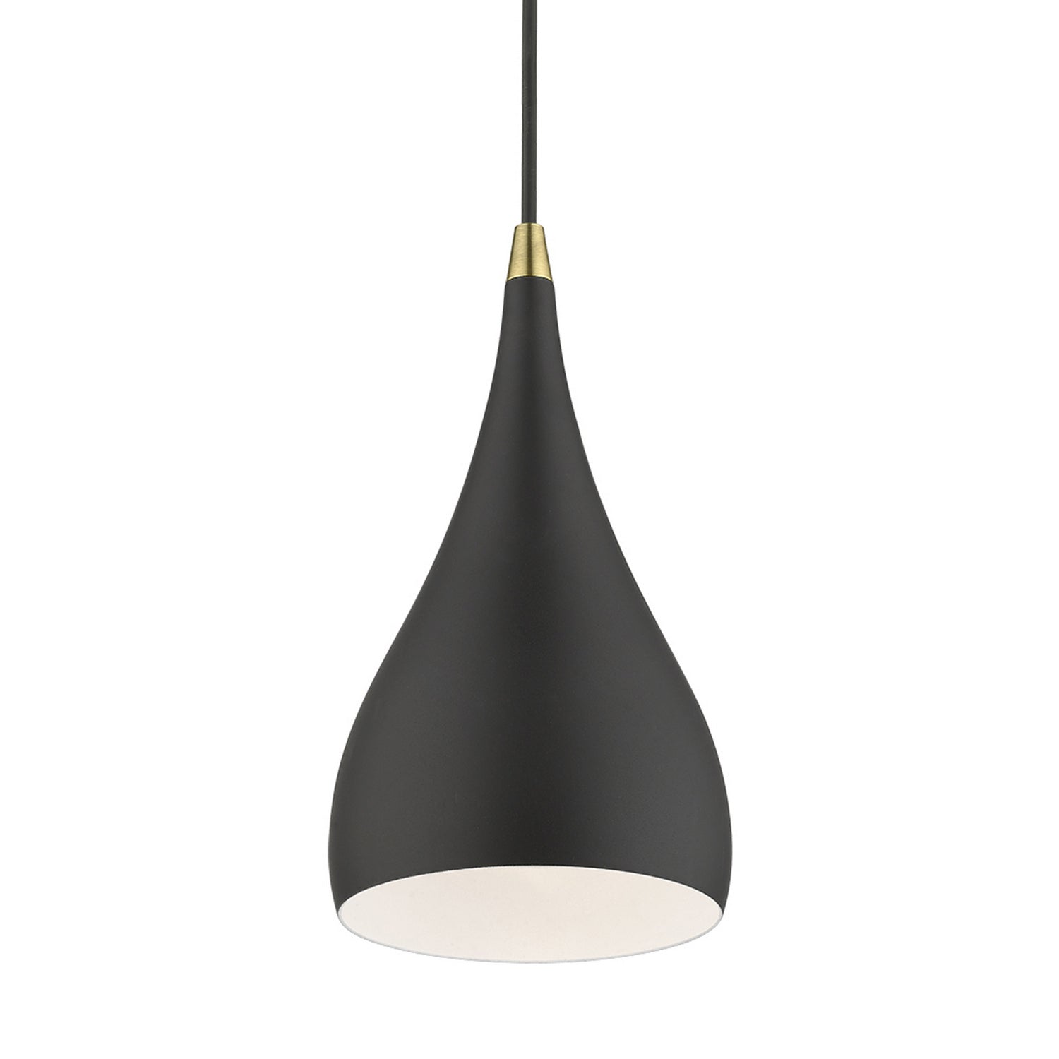 Livex Lighting - 41171-14 - One Light Mini Pendant - Amador - Textured Black w/Antique Brass
