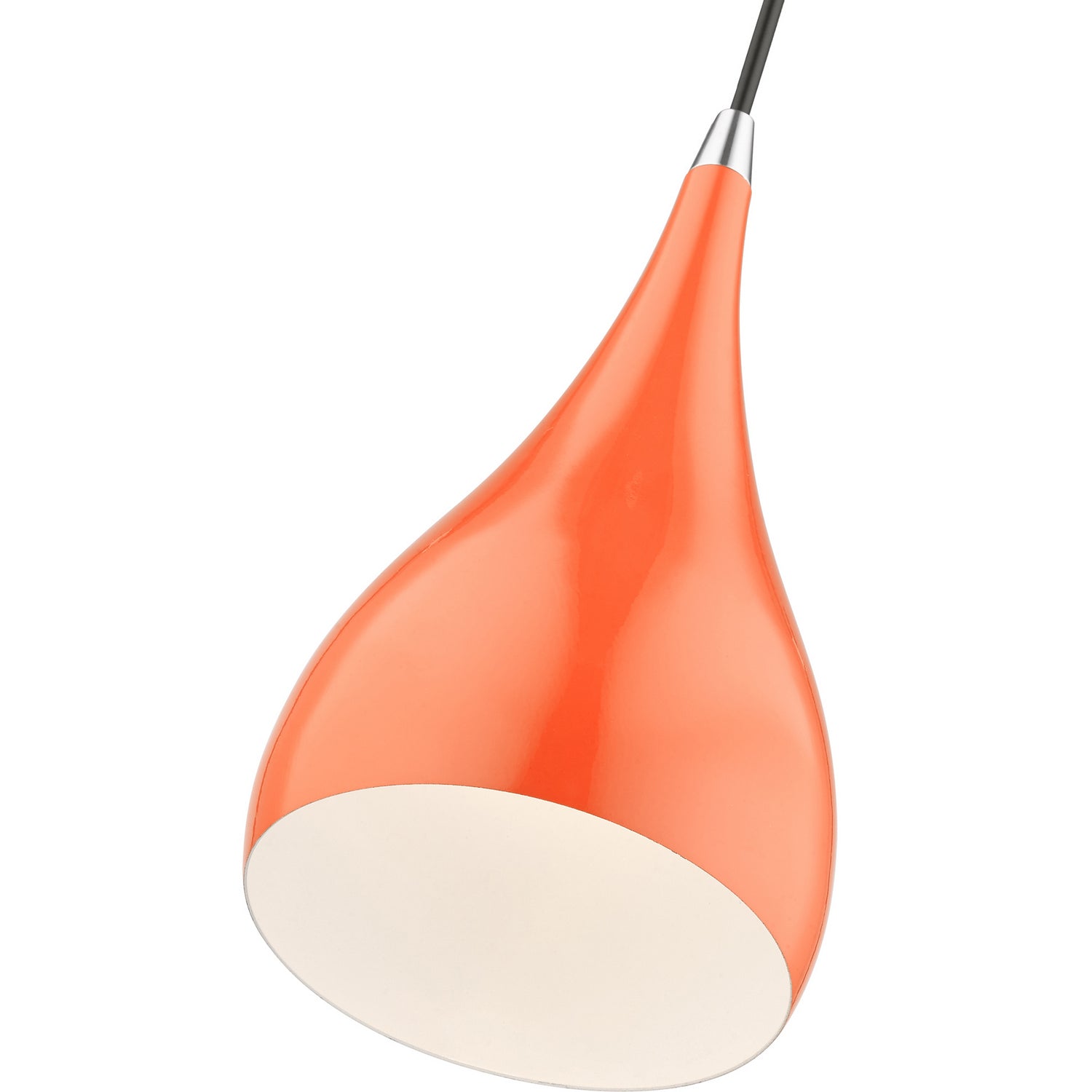 Livex Lighting - 41171-77 - One Light Mini Pendant - Amador - Shiny Orange w/Polished Chrome