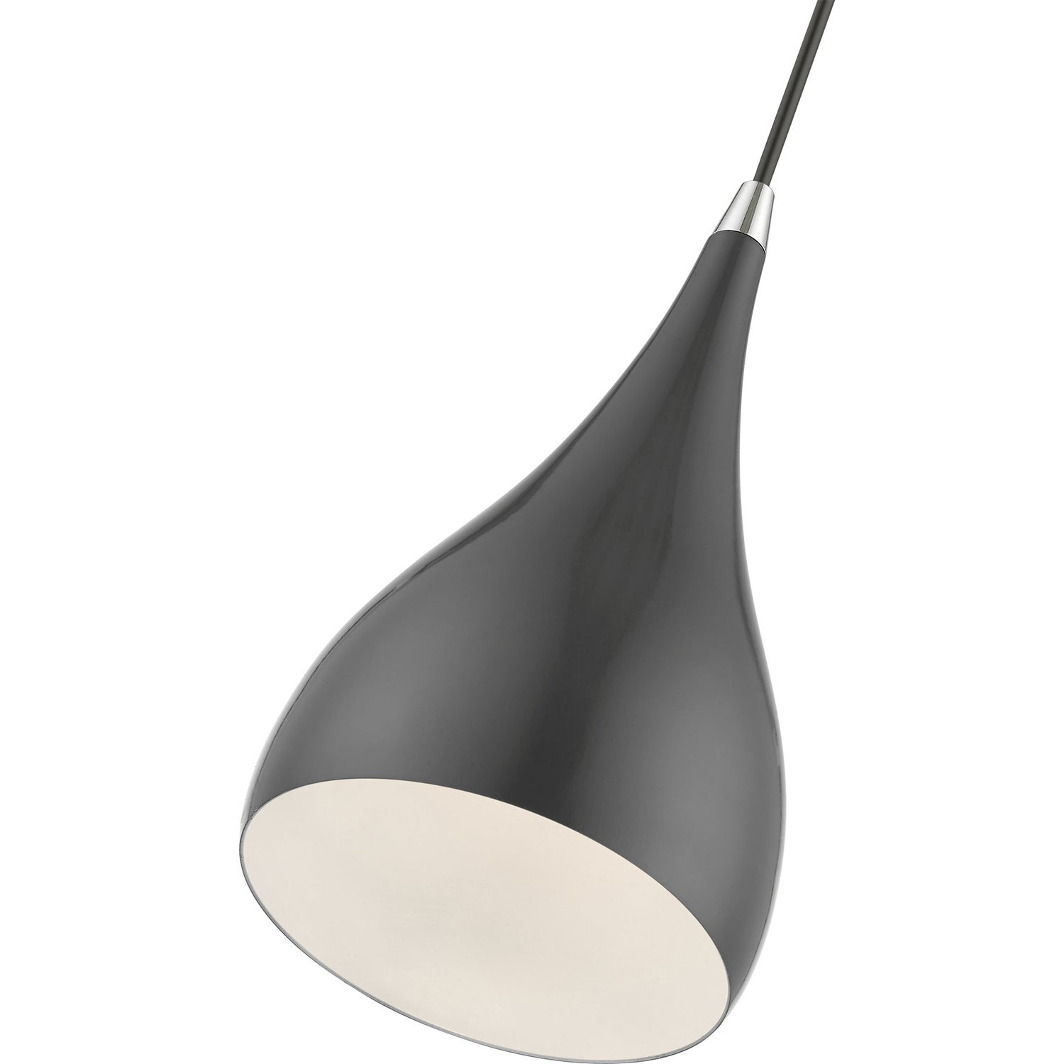 Livex Lighting - 41171-96 - One Light Mini Pendant - Amador - Shiny Dark Gray w/Polished Chrome