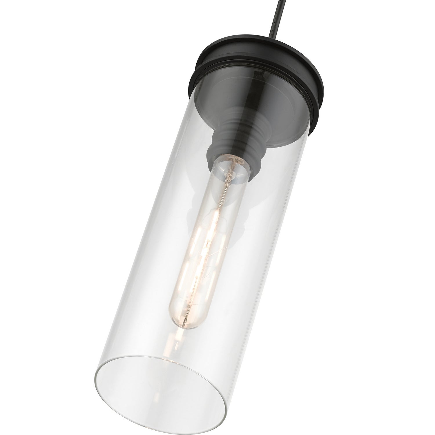 Livex Lighting - 41236-04 - One Light Mini Pendant - Devoe - Black w/Brushed Nickel