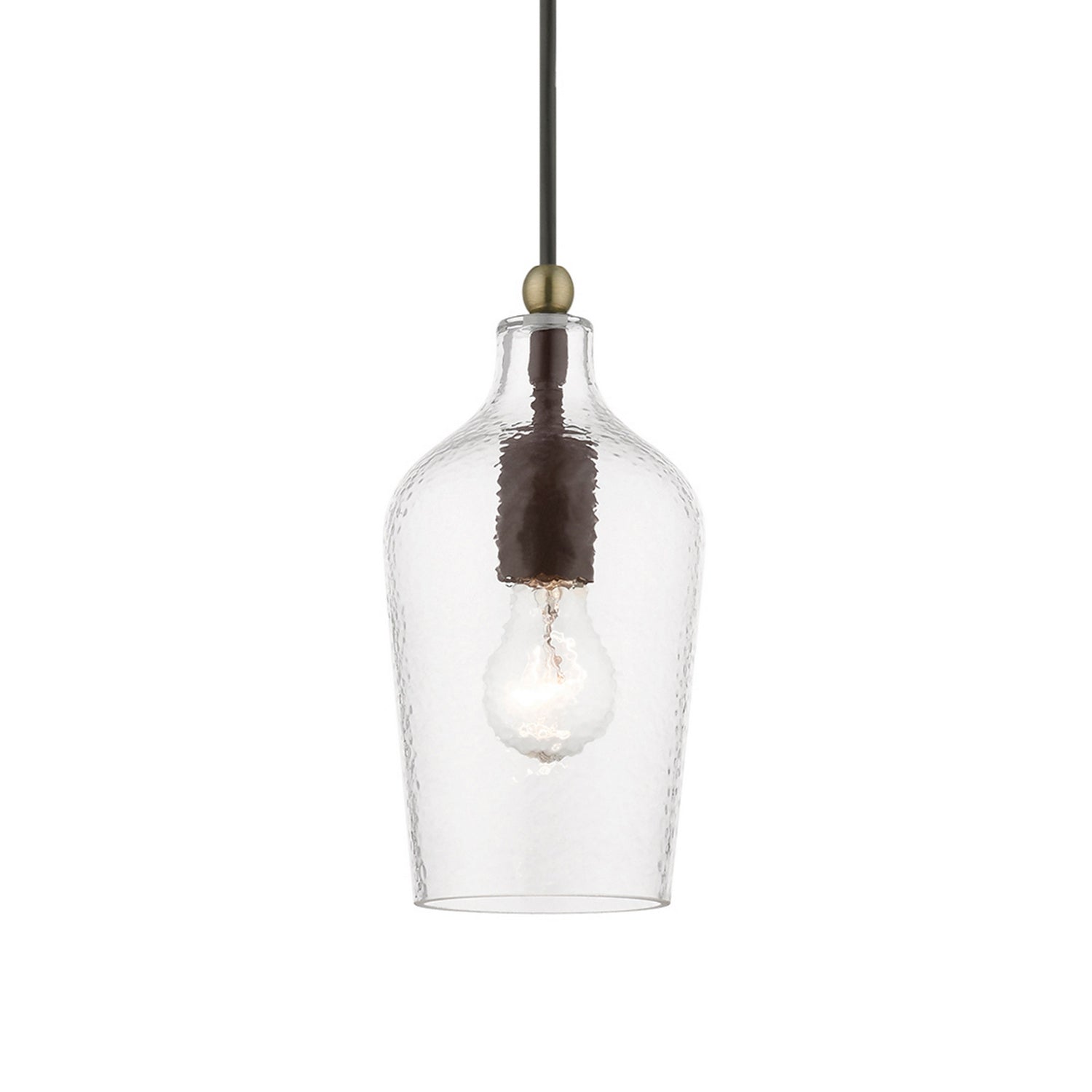 Livex Lighting - 41240-07 - One Light Mini Pendant - Avery - Bronze w/Antique Brass