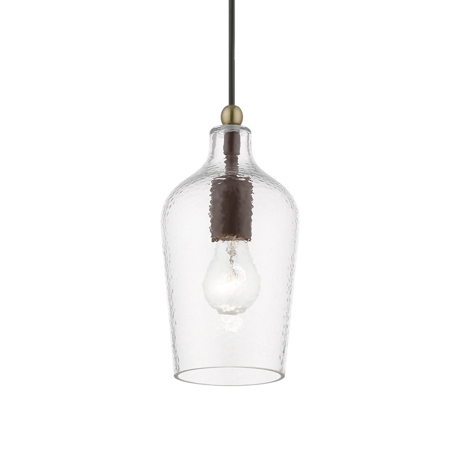 Livex Lighting - 41240-07 - One Light Mini Pendant - Avery - Bronze w/Antique Brass