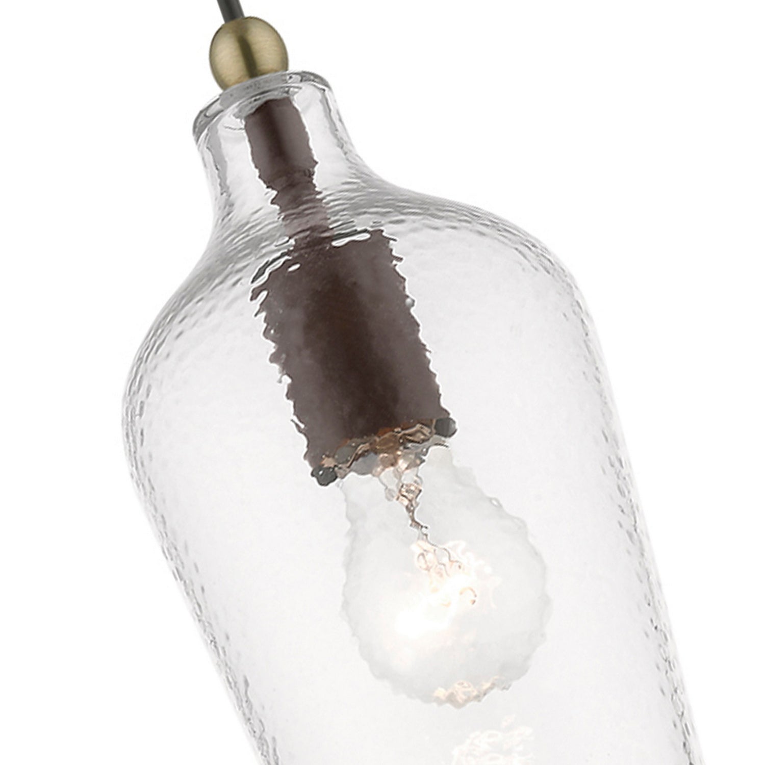 Livex Lighting - 41240-07 - One Light Mini Pendant - Avery - Bronze w/Antique Brass