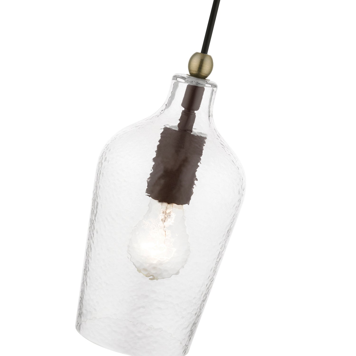 Livex Lighting - 41240-07 - One Light Mini Pendant - Avery - Bronze w/Antique Brass