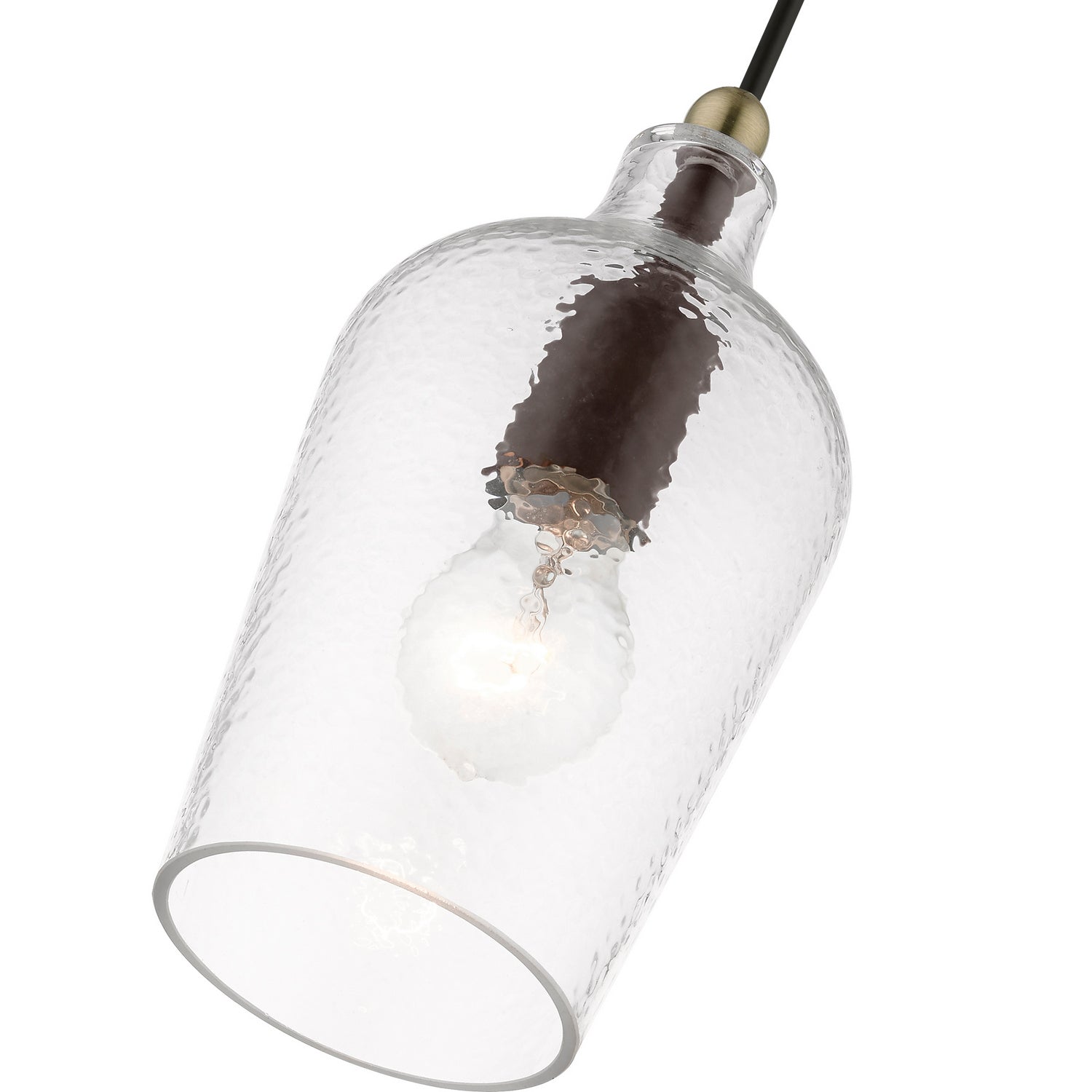 Livex Lighting - 41240-07 - One Light Mini Pendant - Avery - Bronze w/Antique Brass
