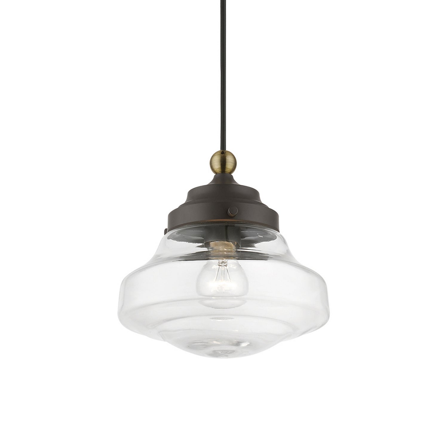 Livex Lighting - 41293-07 - One Light Mini Pendant - Avondale - Bronze w/Antique Brass
