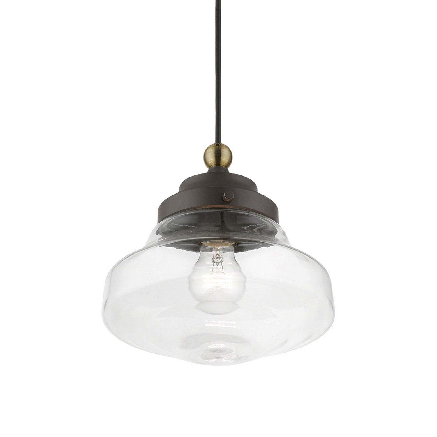 Livex Lighting - 41293-07 - One Light Mini Pendant - Avondale - Bronze w/Antique Brass