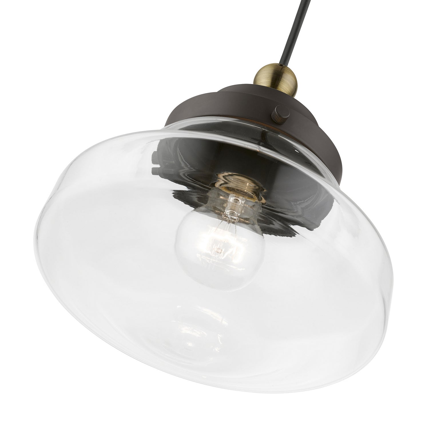Livex Lighting - 41293-07 - One Light Mini Pendant - Avondale - Bronze w/Antique Brass