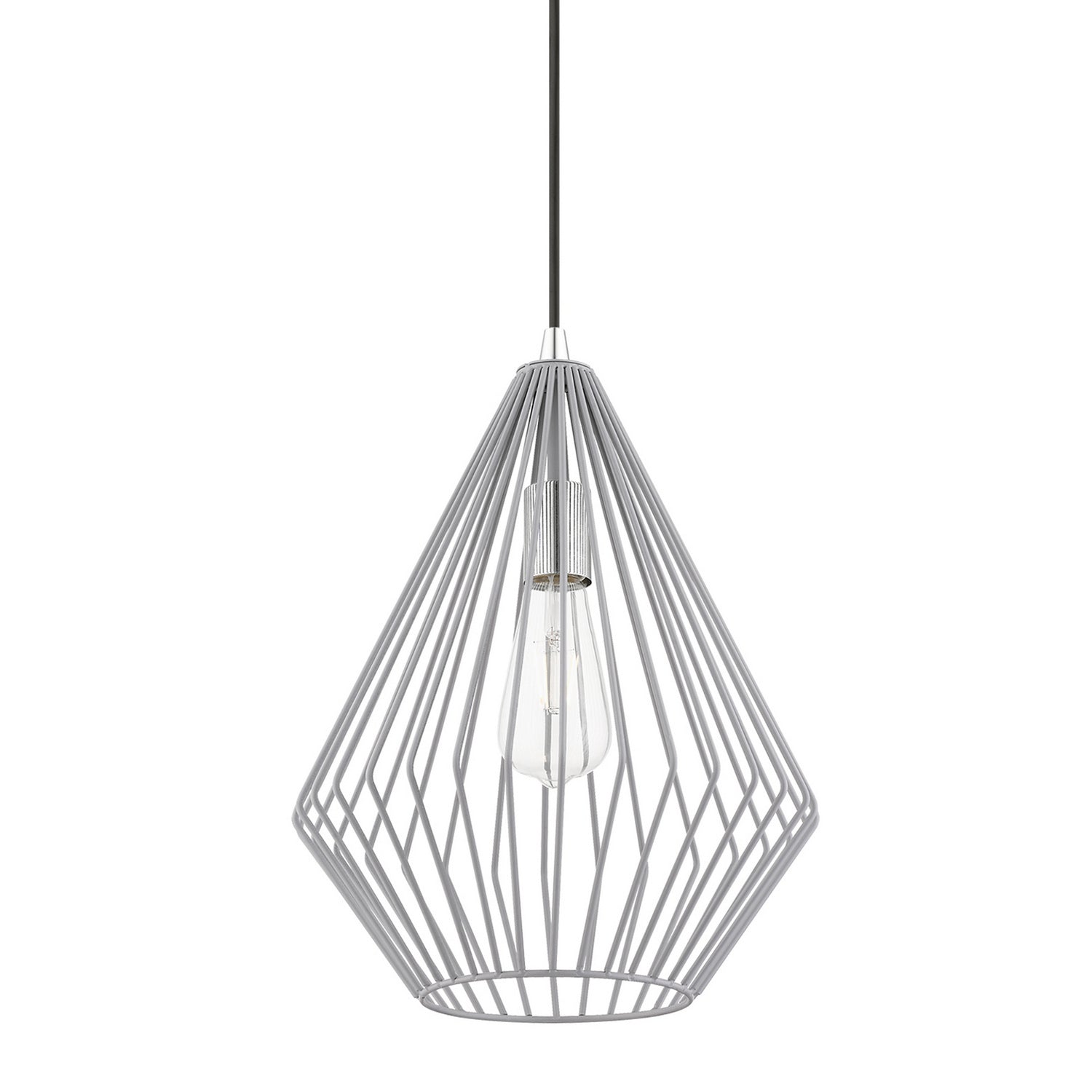 Livex Lighting - 41325-80 - One Light Pendant - Linz - Nordic Gray w/Polished Chrome