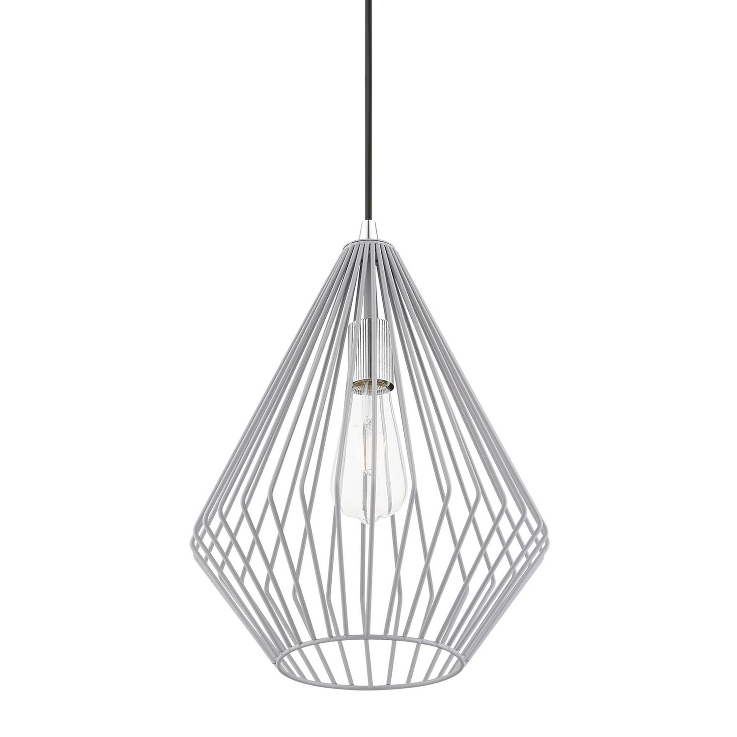 Livex Lighting - 41325-80 - One Light Pendant - Linz - Nordic Gray w/Polished Chrome