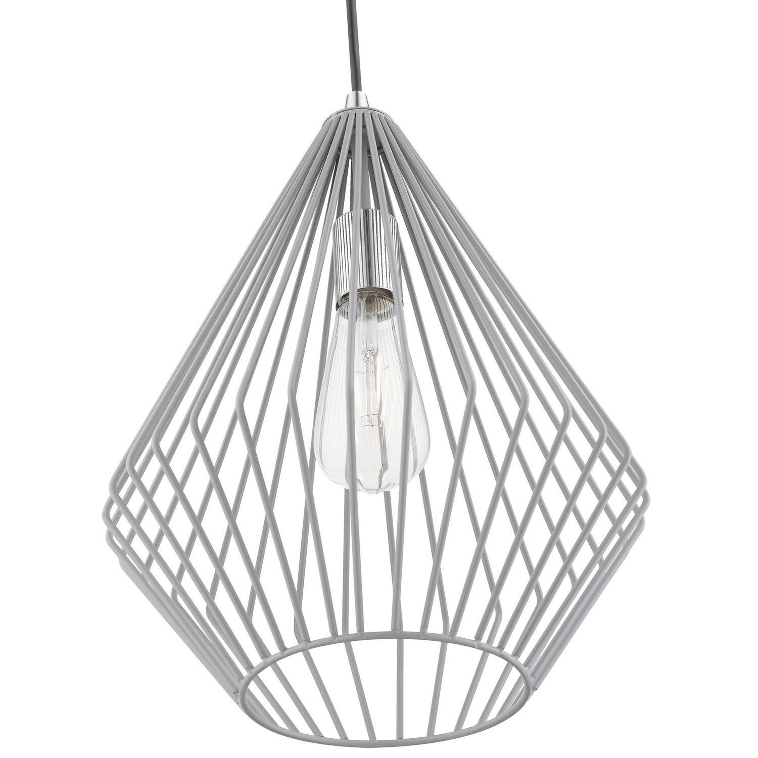 Livex Lighting - 41325-80 - One Light Pendant - Linz - Nordic Gray w/Polished Chrome