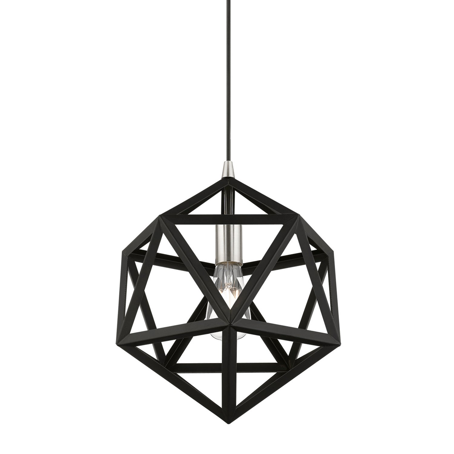 Livex Lighting - 41328-04 - One Light Pendant - Ashland - Black w/Brushed Nickel